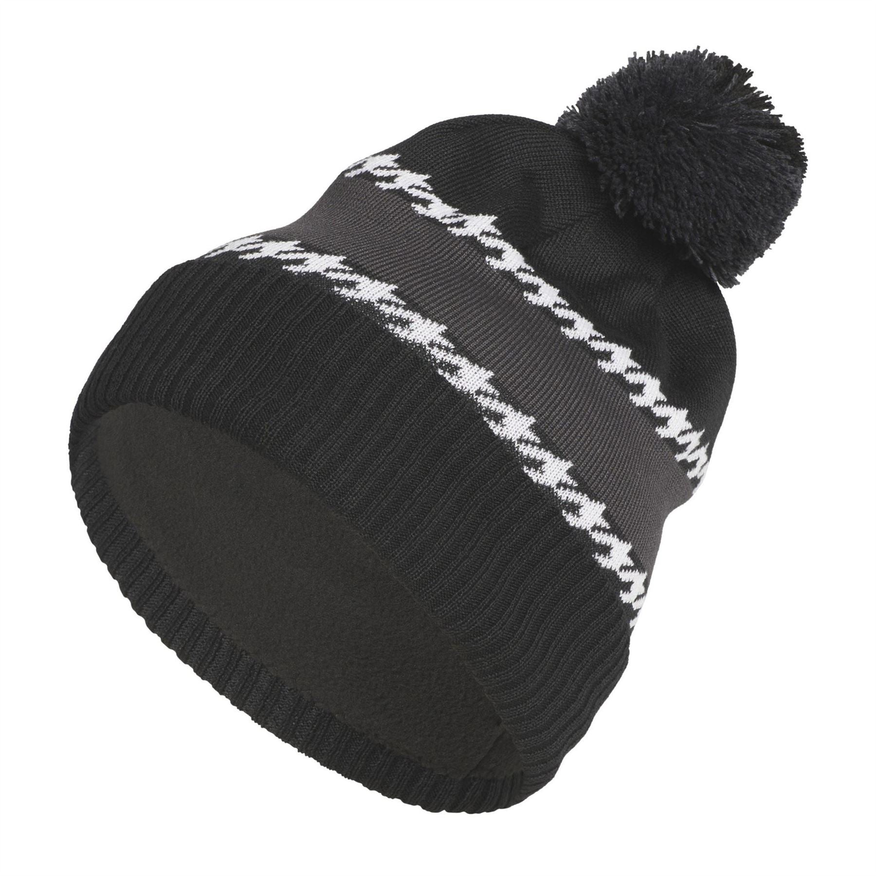 adidas Logo Lettering Soft Feel Bobble Hat with Pom Pom Black
