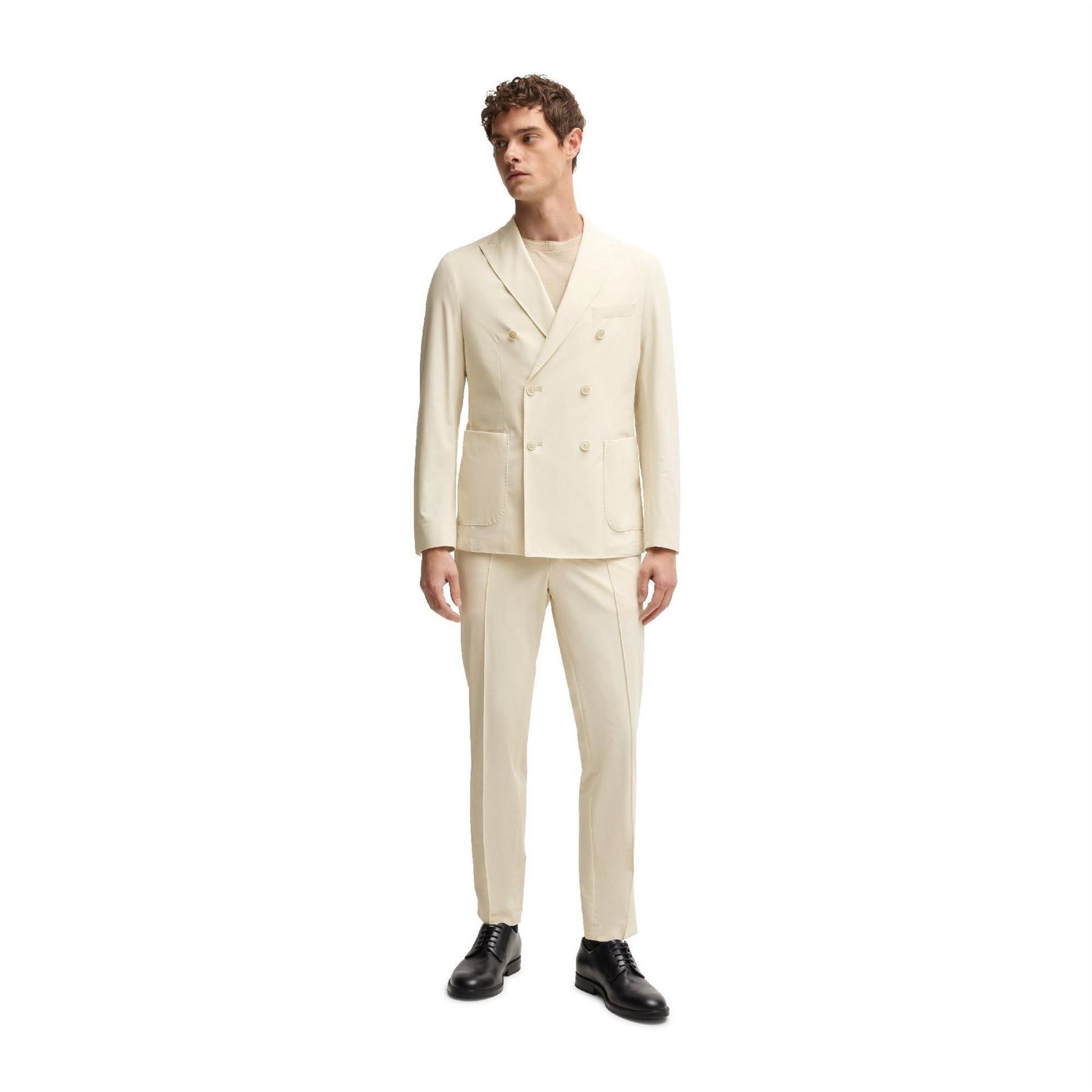 Boss Genius J Solid Patterned Straight Chinos