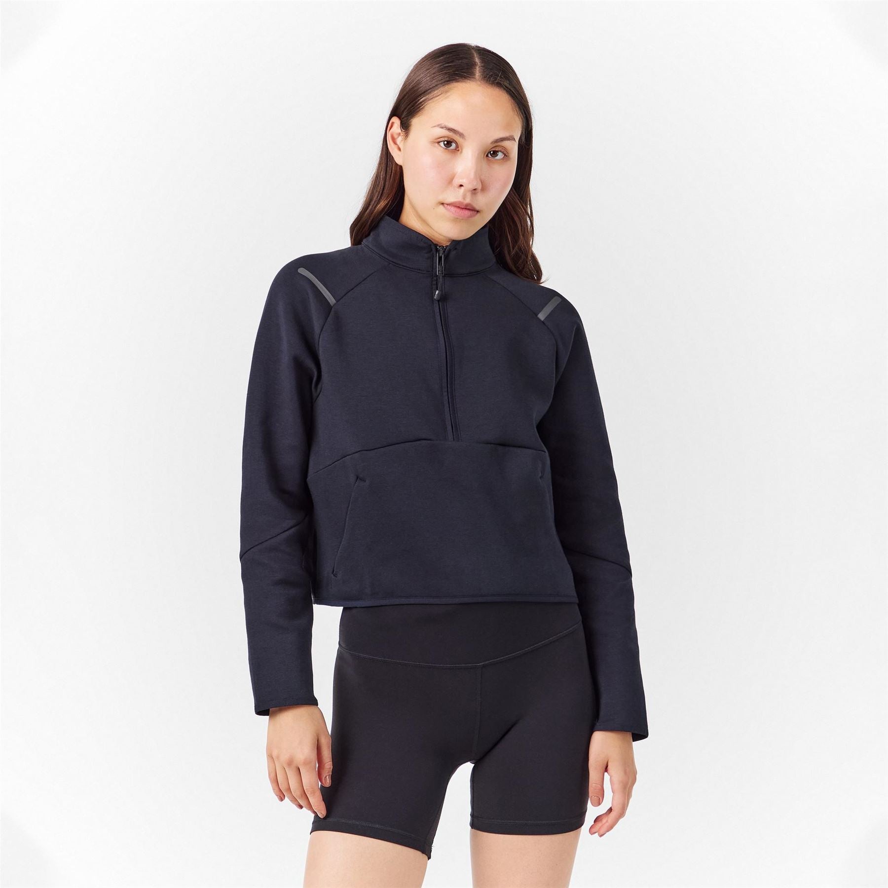 Under Armour Reflective Trim Cropped Raglan Sleeve Relaxed Fit Sweatshirt