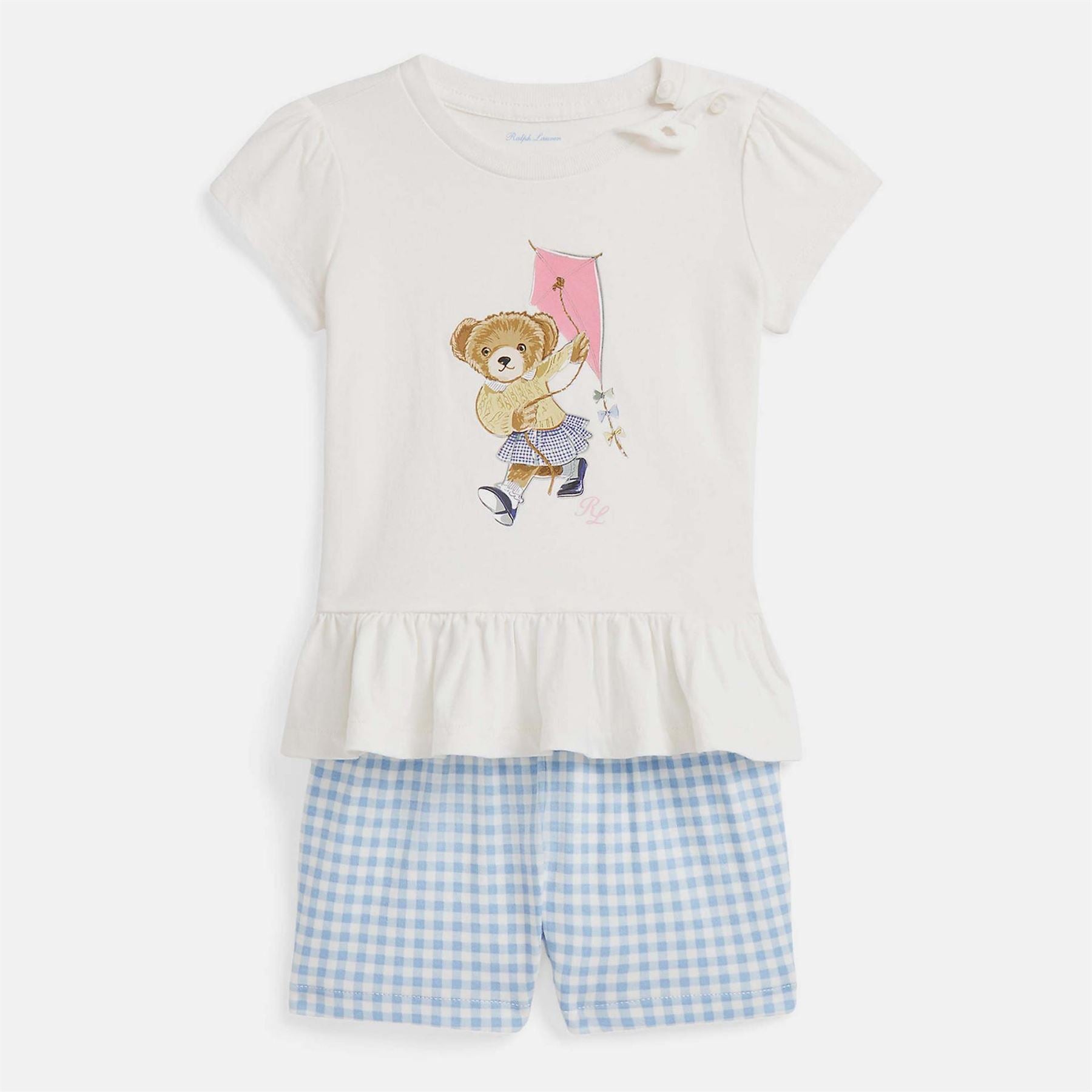 Polo Ralph Lauren Bear Cotton Tee  And  Bloomer Set