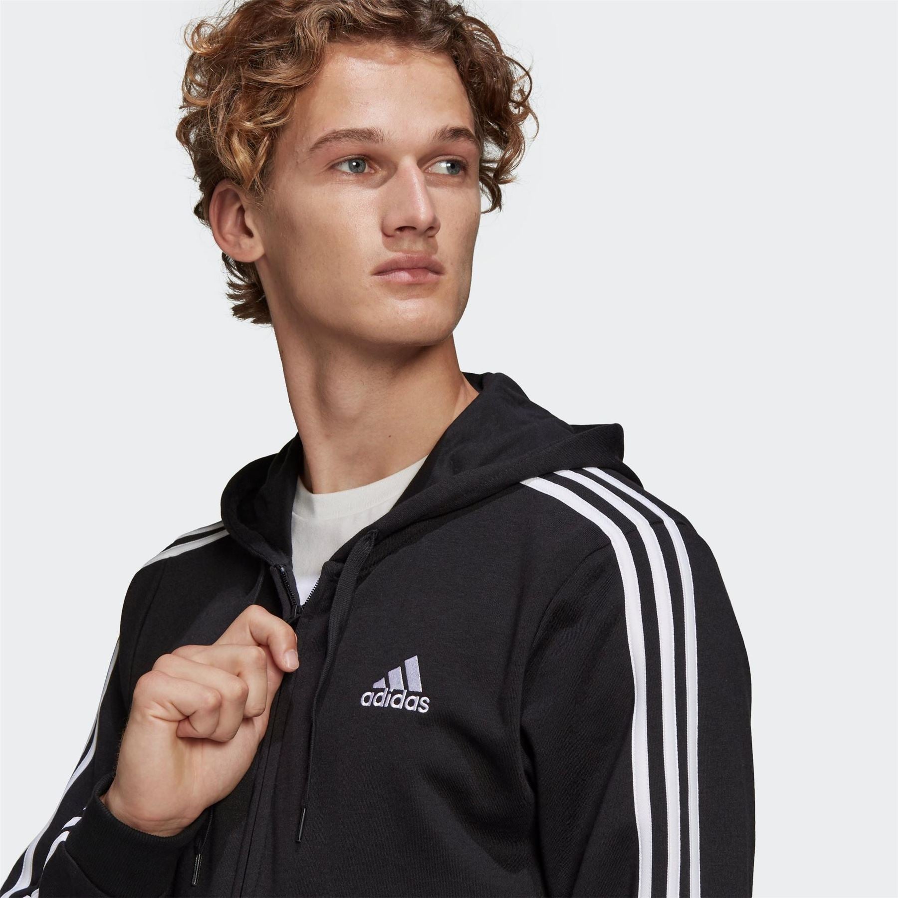 adidas French Terry 3 Stripes Full Zip Hoodie