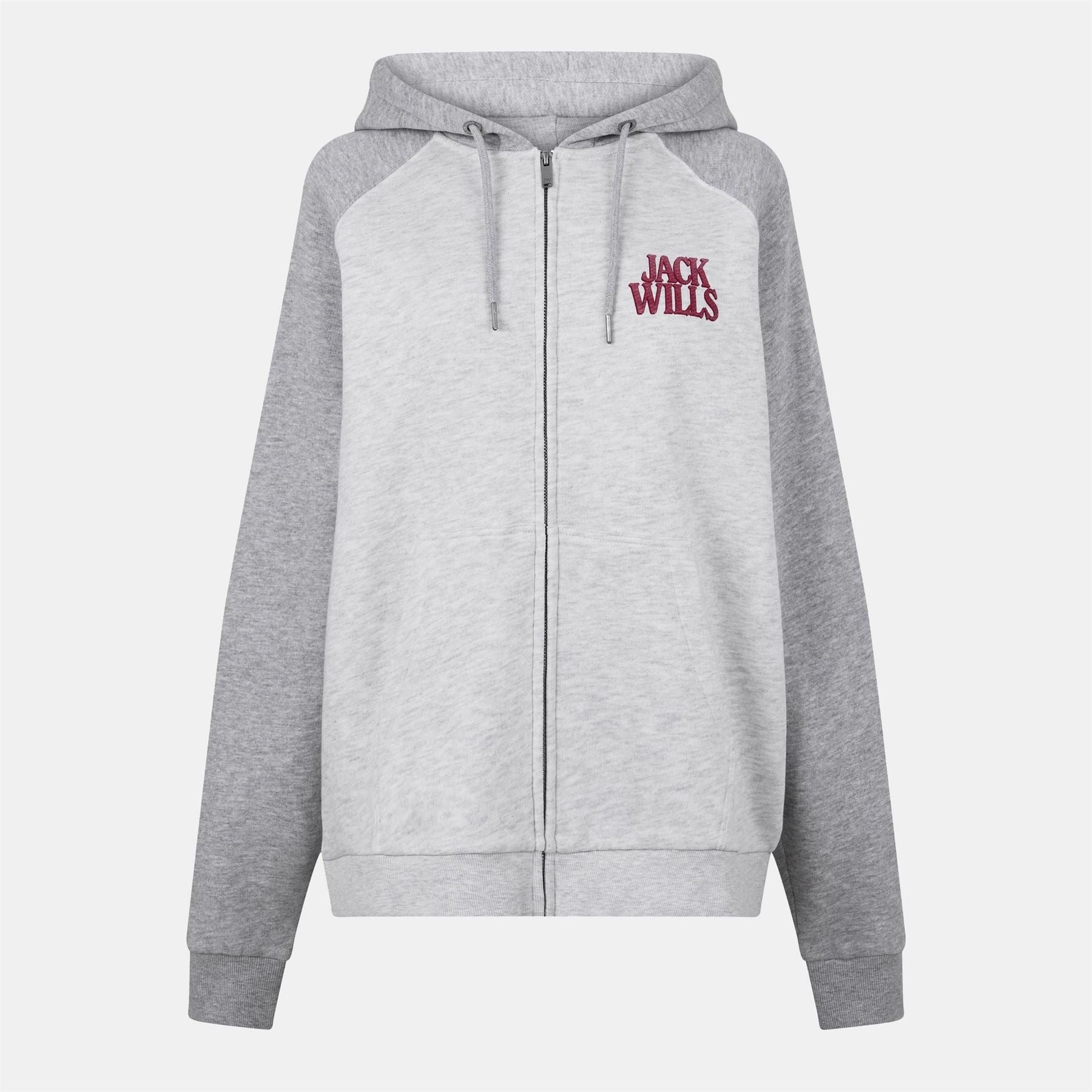 Jack Wills Hooded Color Block Sweat Jacket with Ribbed Cuff