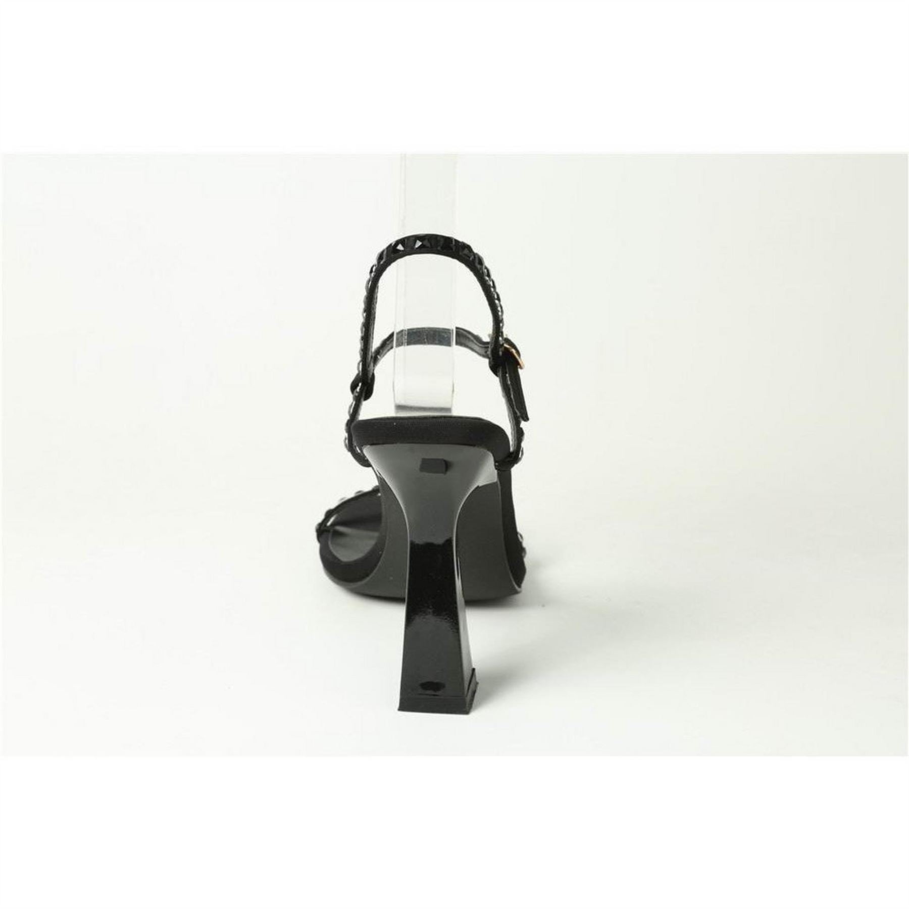 Chic Diamante Strap High Heel Flared Sandals