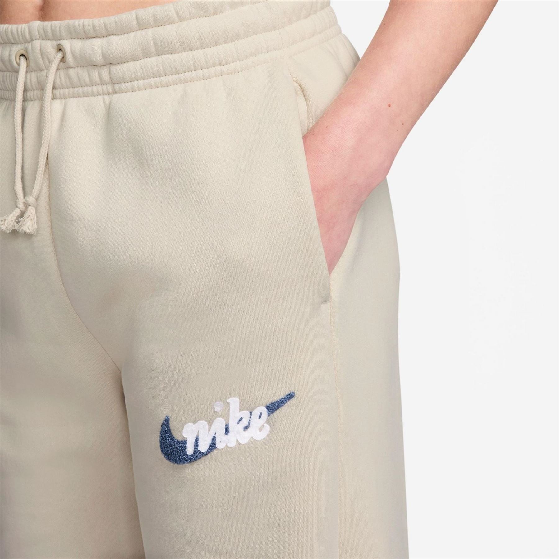 Nike Chenille Solid Patterned Wide Leg Sweatpants