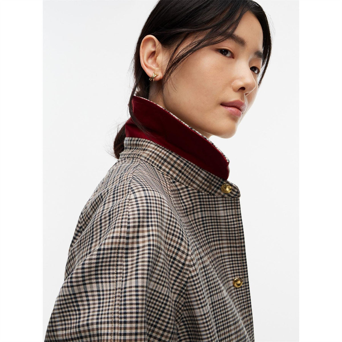 Tommy Hilfiger Check Cotton Trench Coat