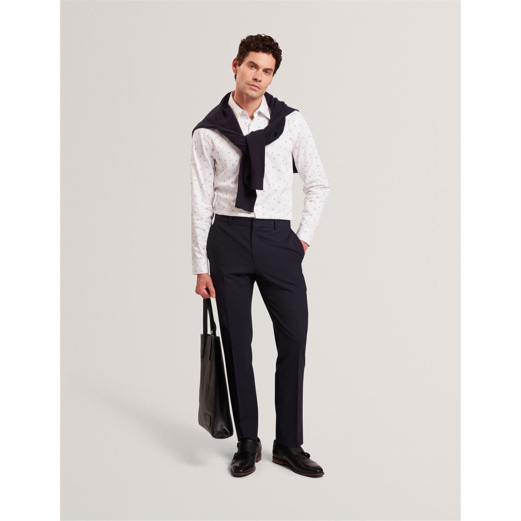 Ted Baker Floral Collared Neck Long Sleeve Slim Fit Shirt