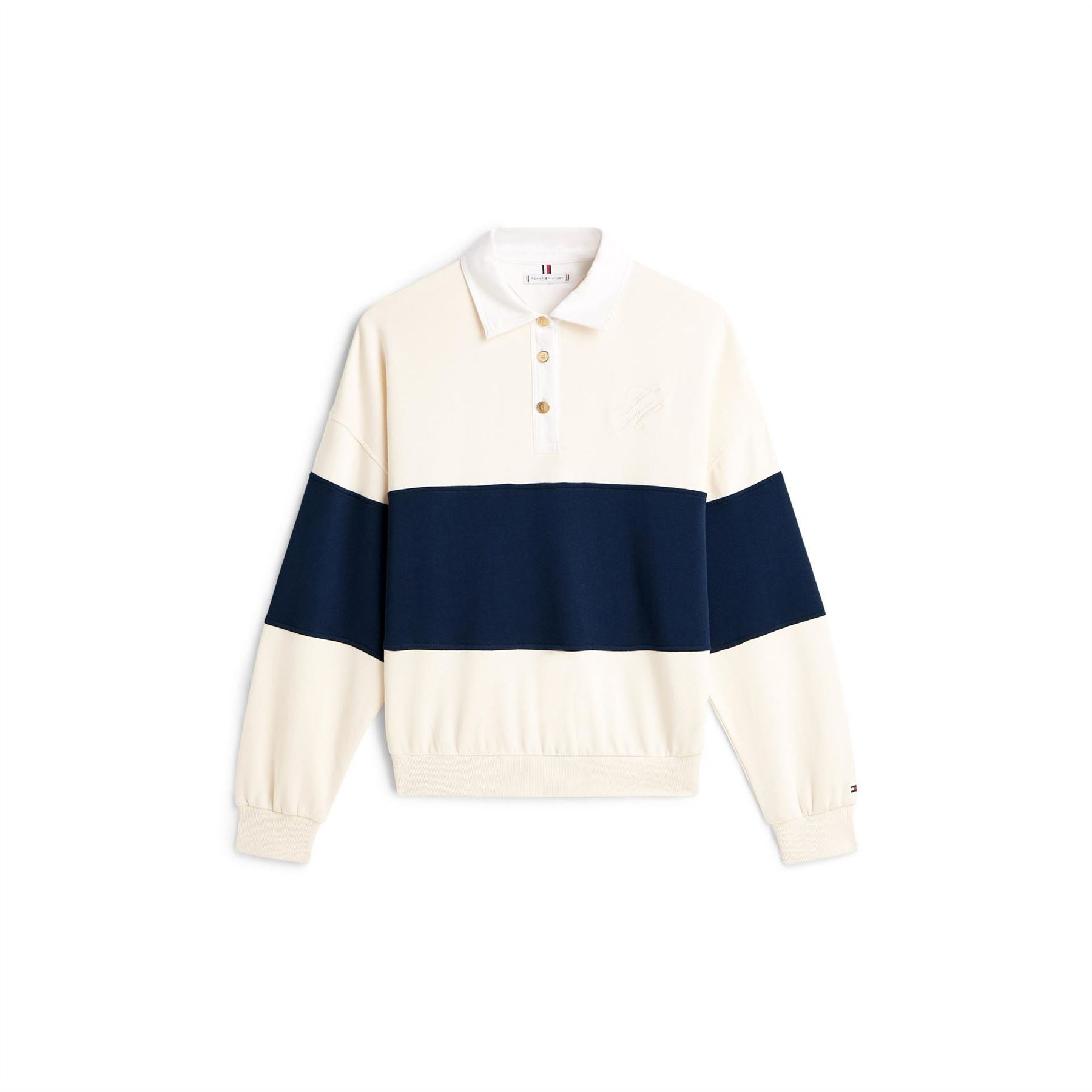 Tommy Hilfiger Rugby Collared Neck Long Sleeve Sweatshirt