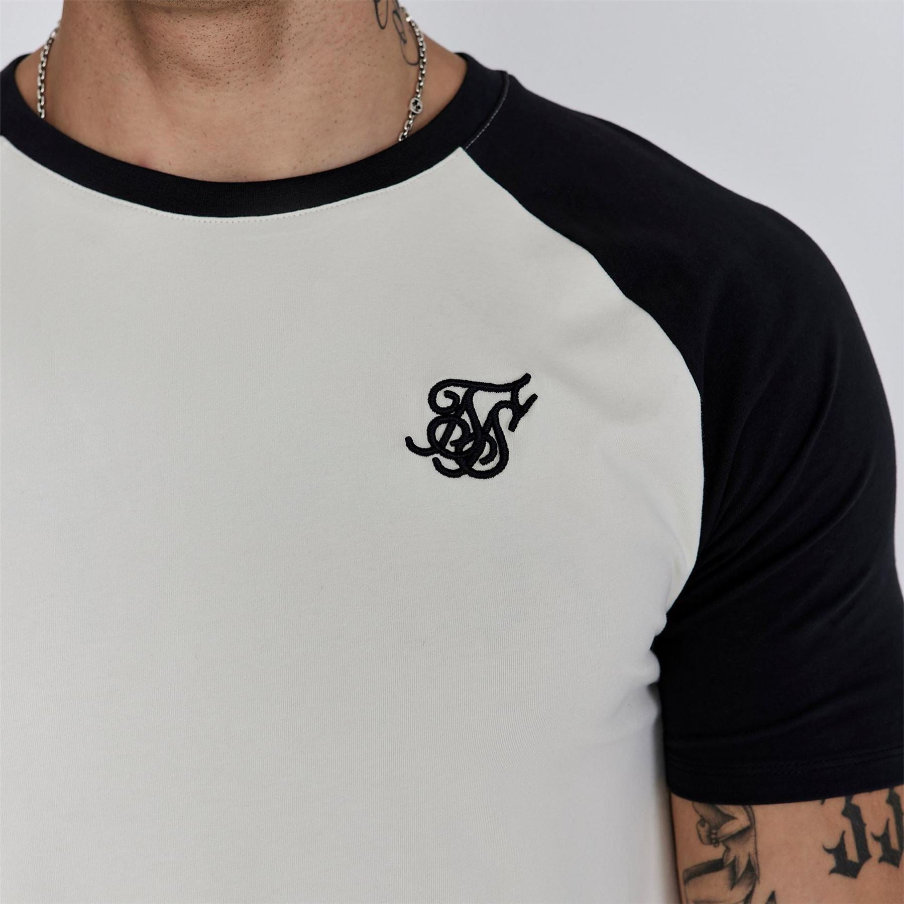 SikSilk Raglan Regular Fit Crew Neck T-Shirt