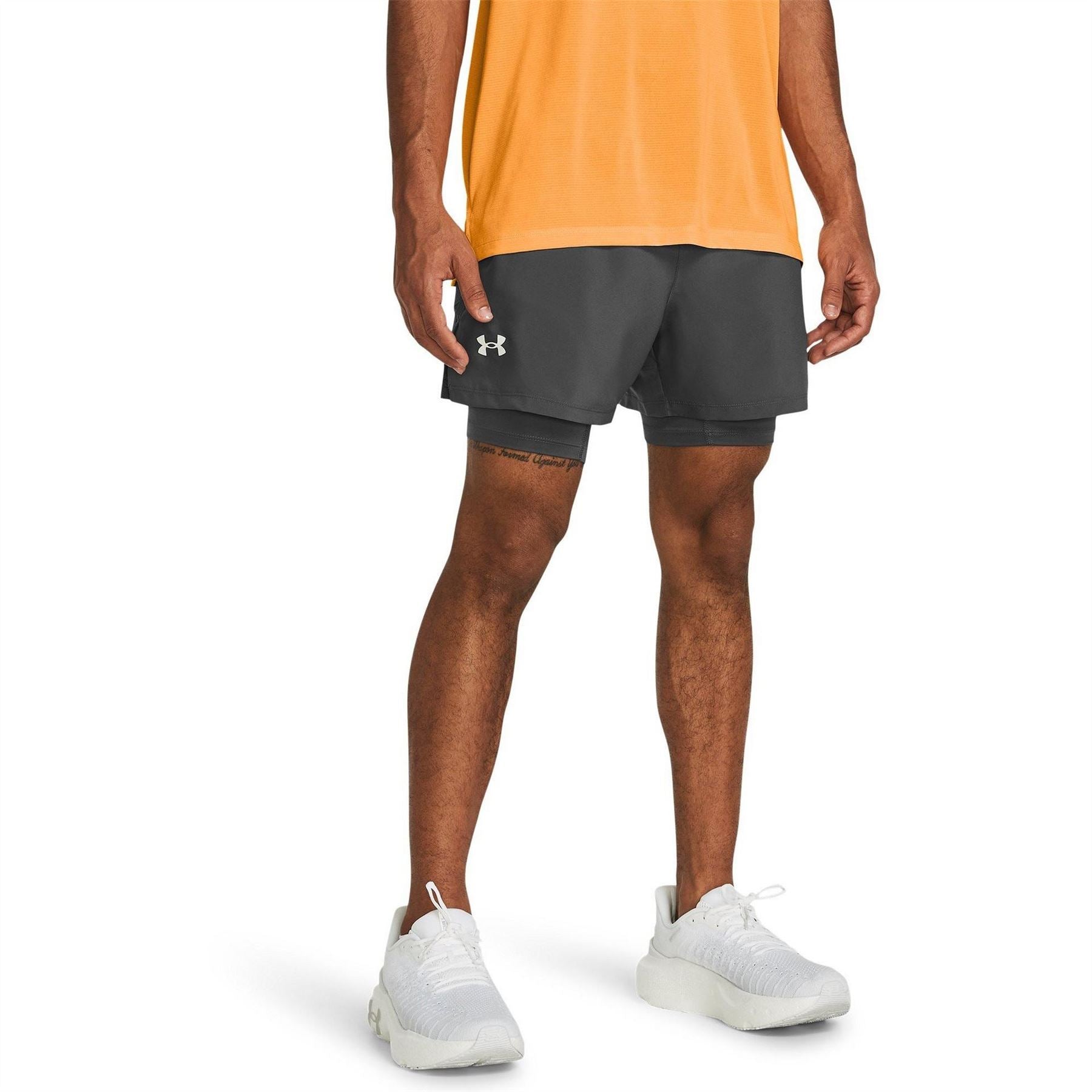 Under Armour Mens Armour Ua Launch 2 In 1 7 Shorts