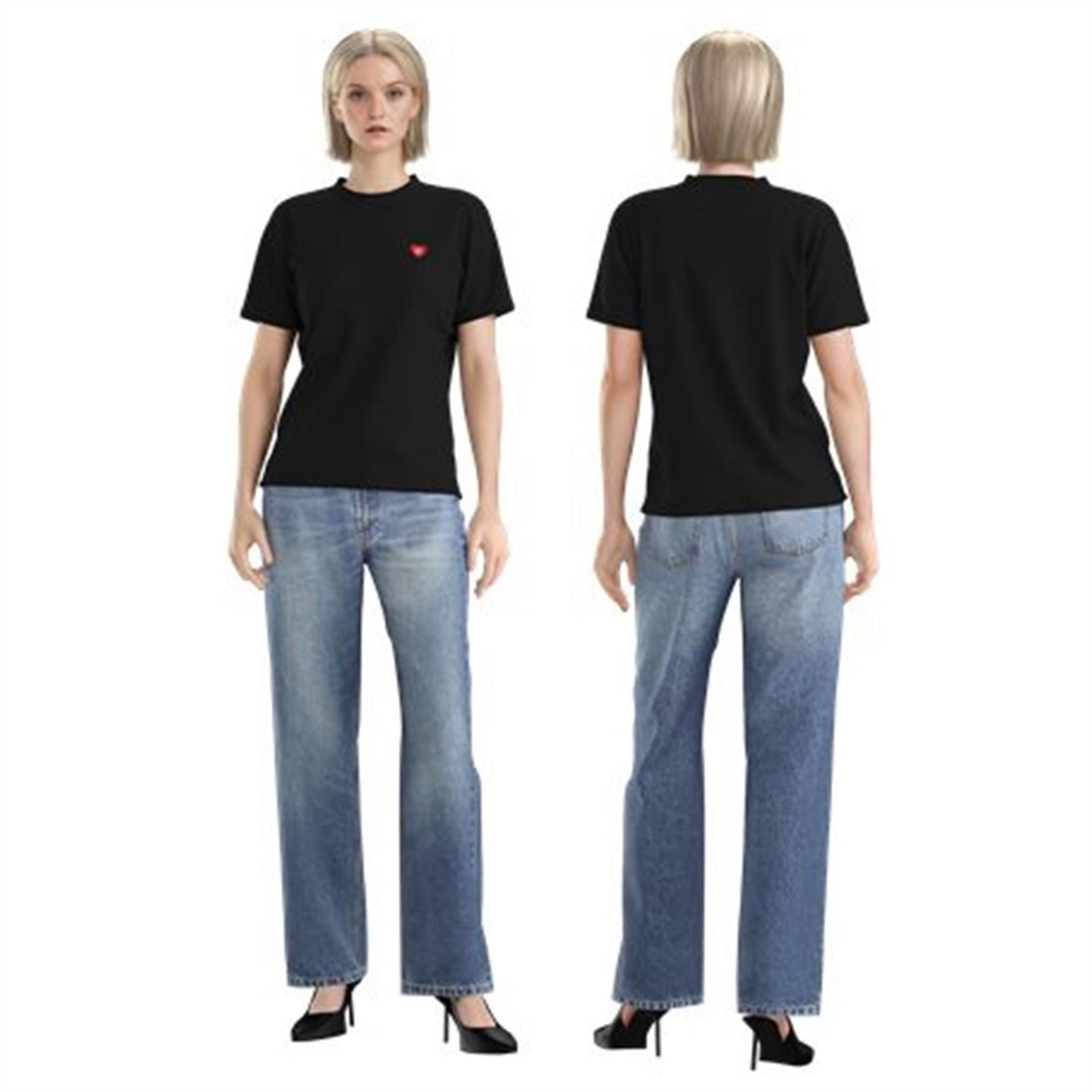 Hugo HUGO Damacia Short Sleeve T Shirt with Heart Logo Detail