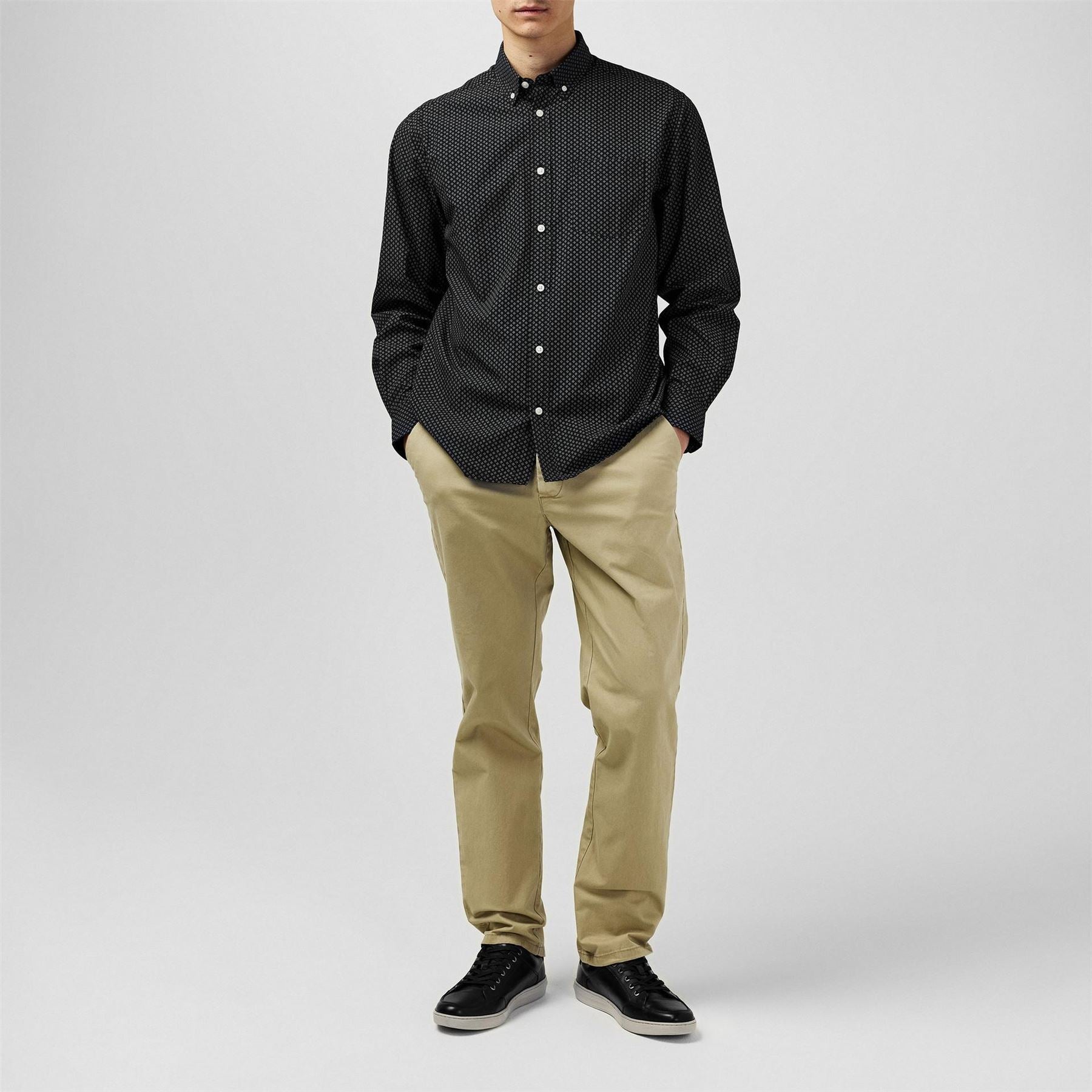 Fabric Mens Classic Poplin Long Sleeve Shirt