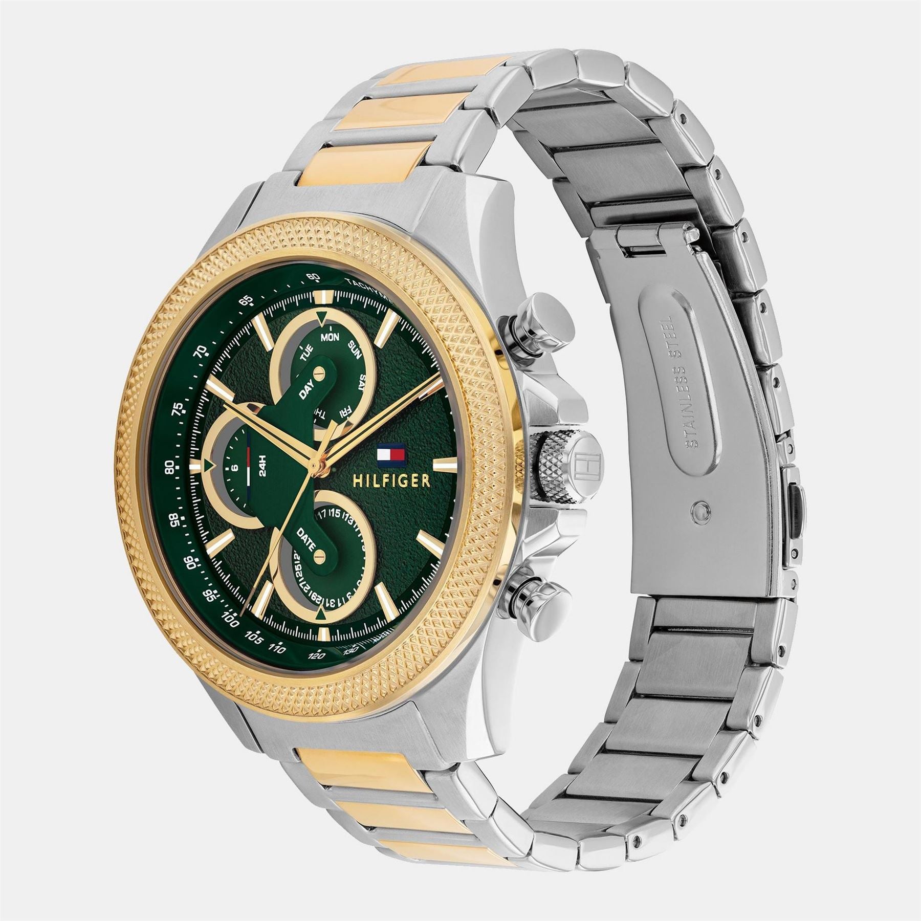 Tommy Hilfiger Tone Stainless Steel And Gold Plated Mens Watch
