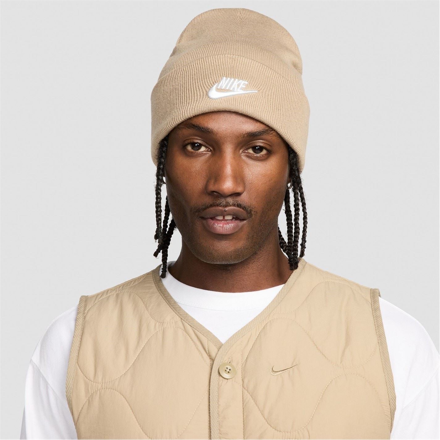 Nike Nsw Peak Wordmark Logo Adjustable Cuff Beanie