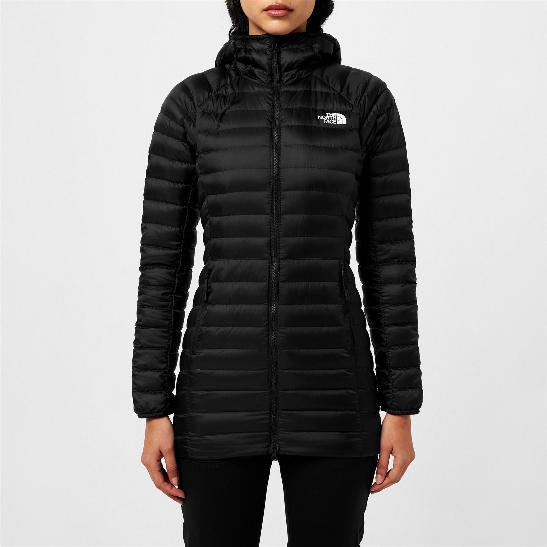 The North Face Trevail 800 Fill Down Hooded Long Sleeve Short Puffer Jacket