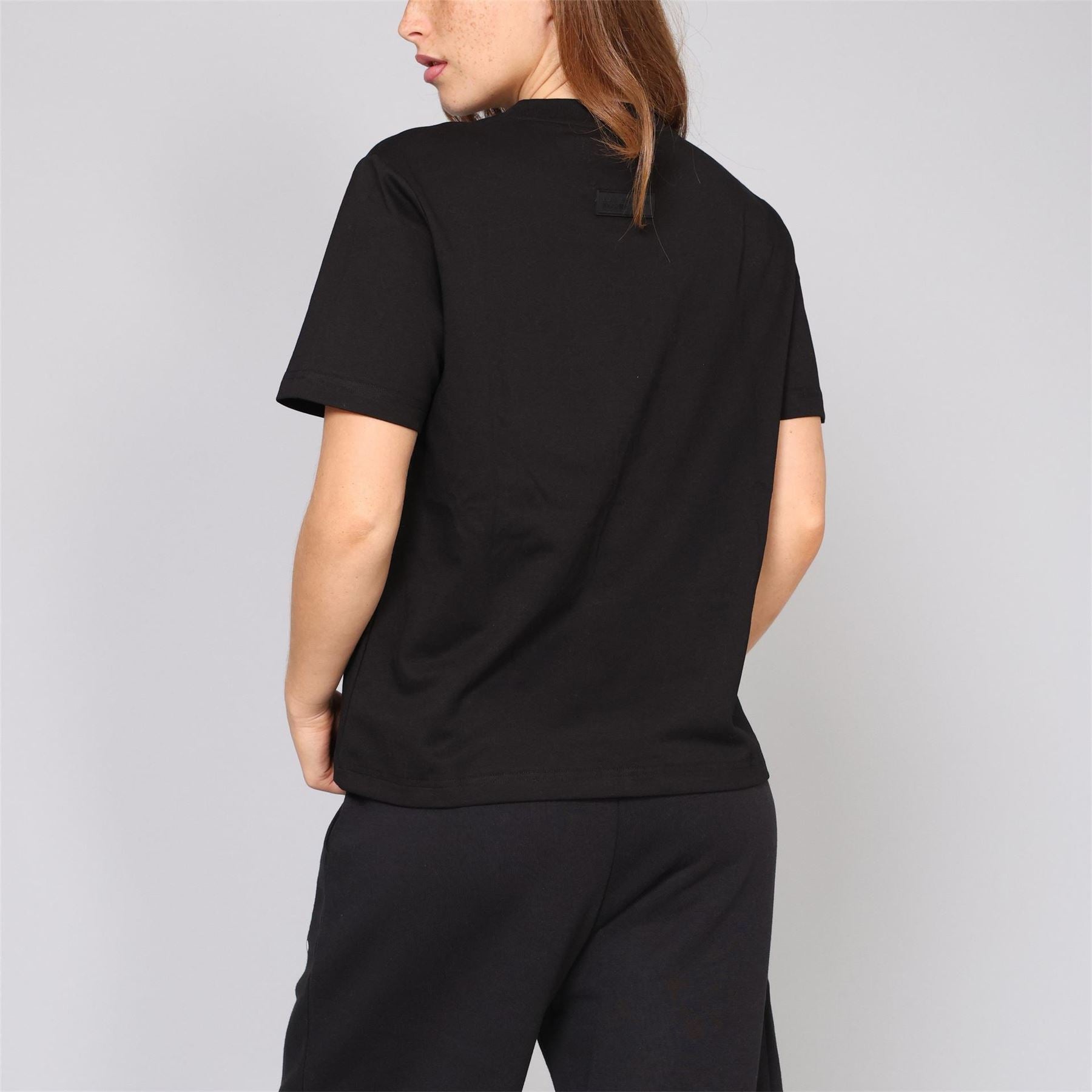 Blank Essentials Lettering Crew Neck Ribbed Collar Short Sleeve Boyfriend T-Shirt