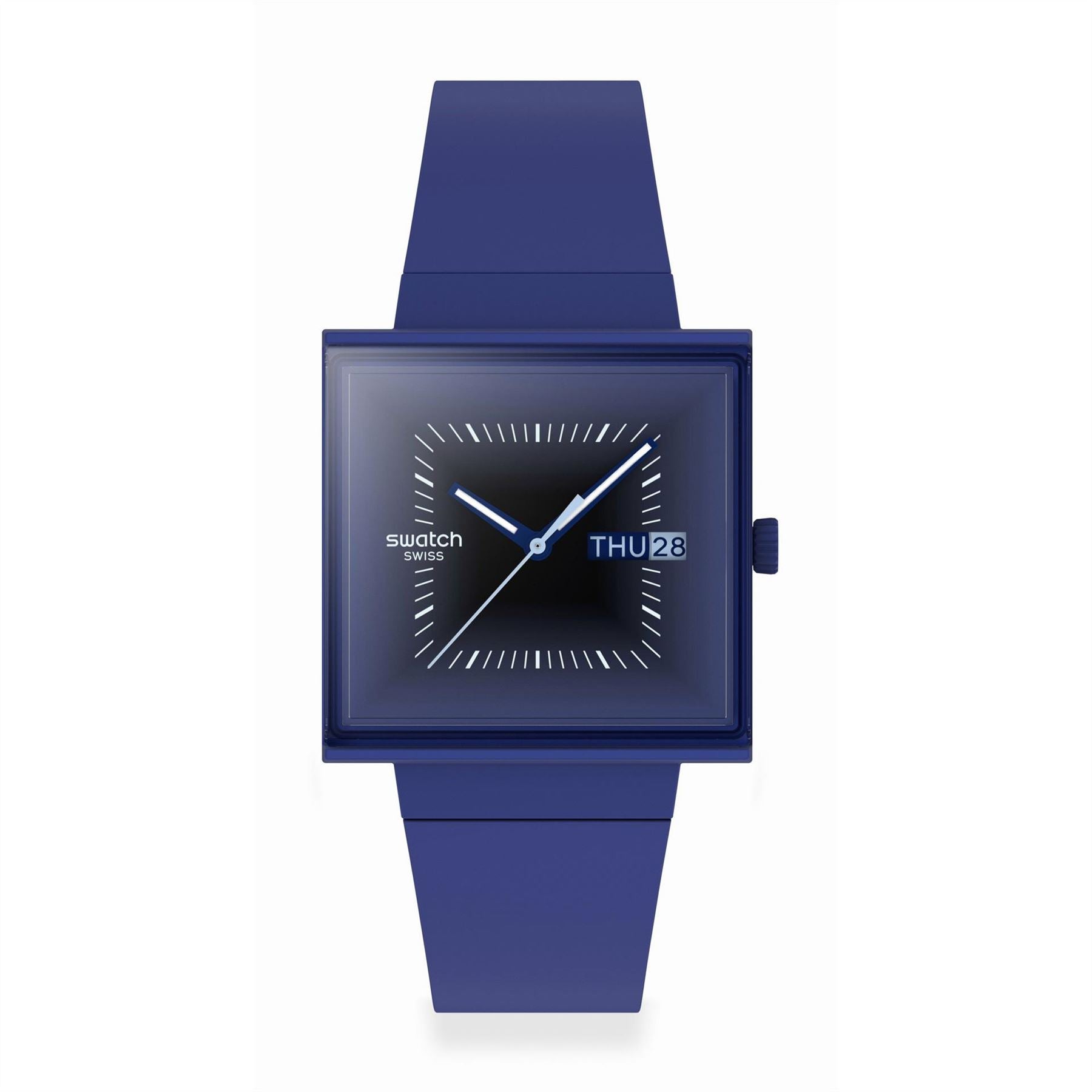 Swatch Squarely 53 Fashion Rubber Bracelet Analogue Watch