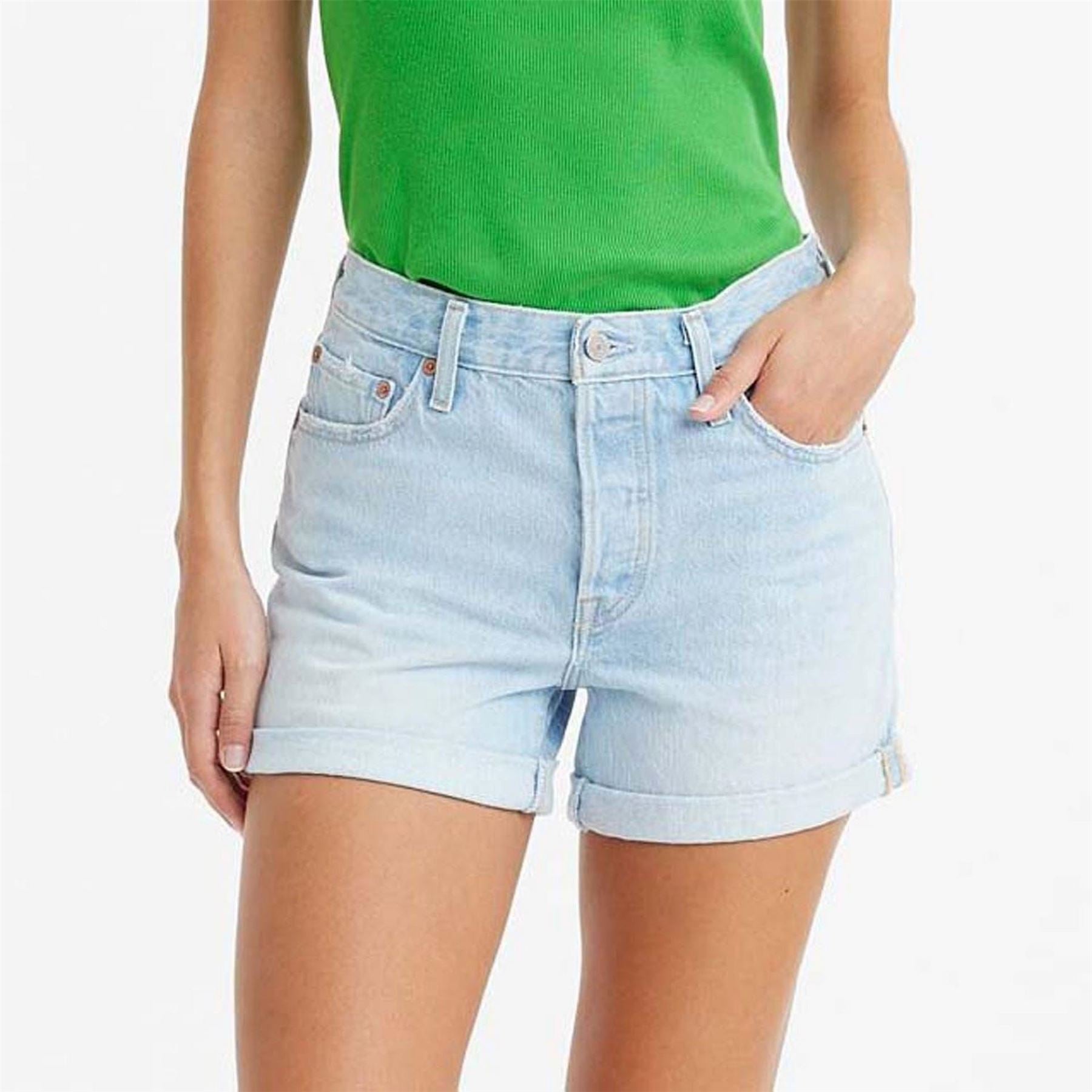Levis Womens 501 Rolled Short Glaring Tailored