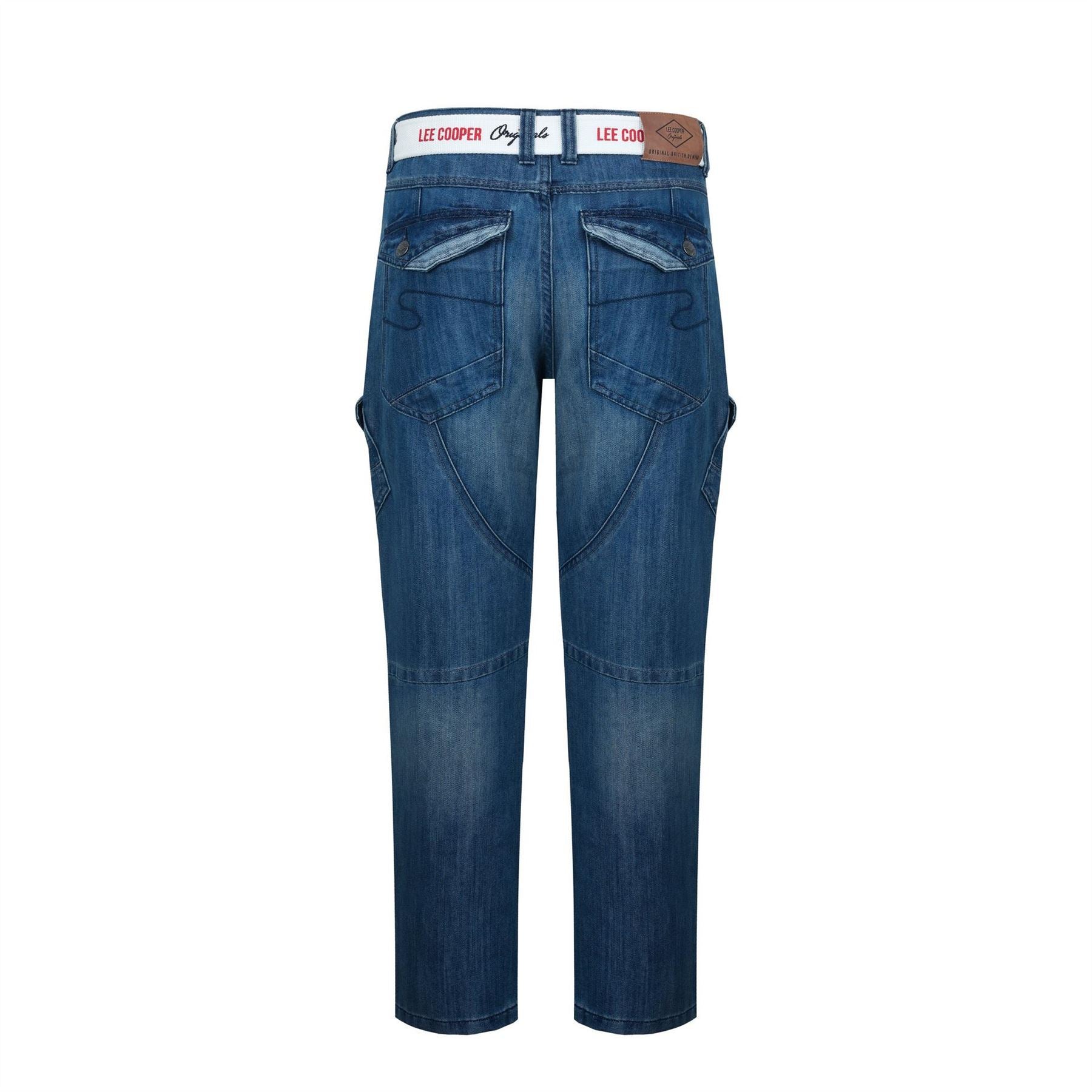 Lee Cooper Mens Belted Cargo Jeans