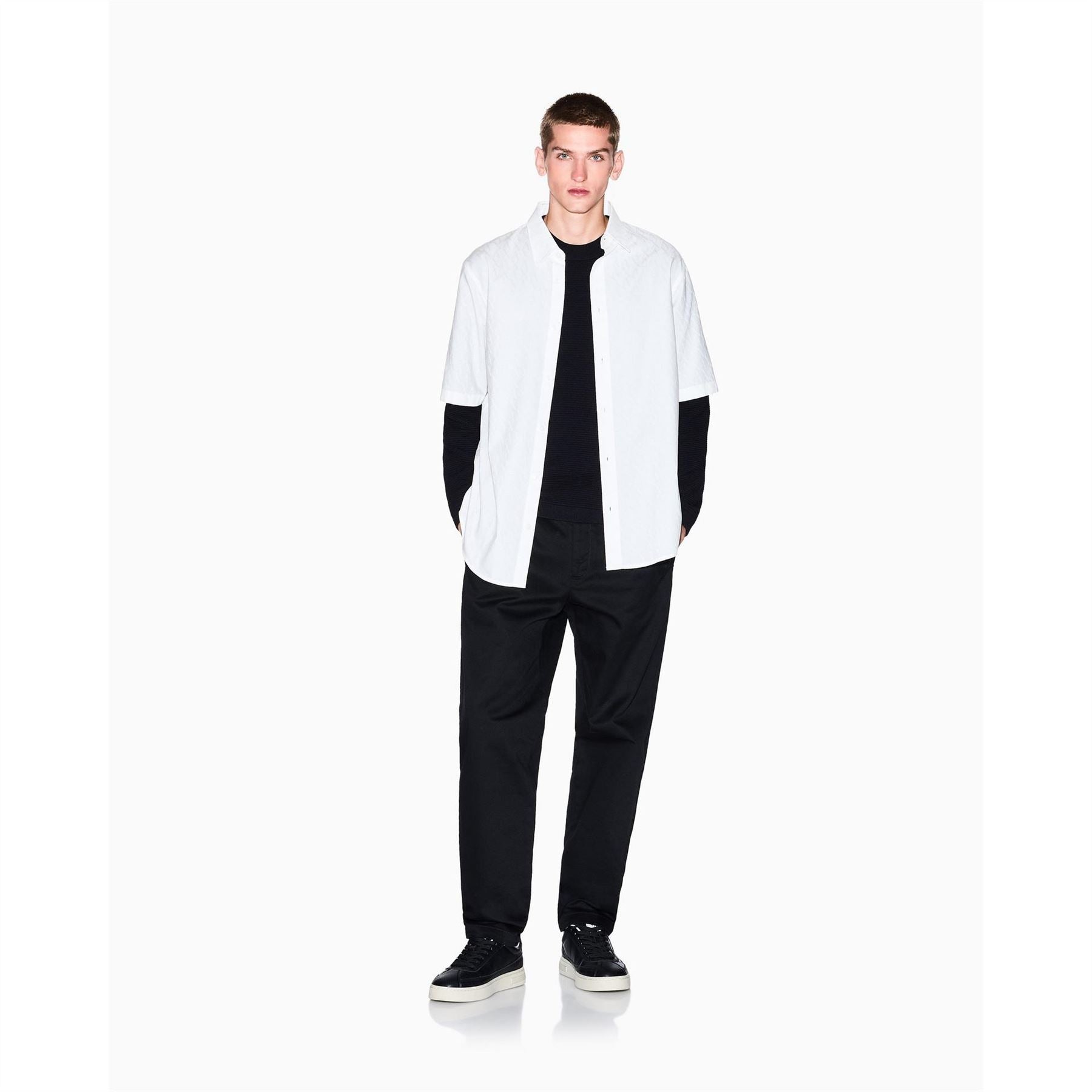 Armani Exchange Exchange Collared Neck Short Sleeve Shirt