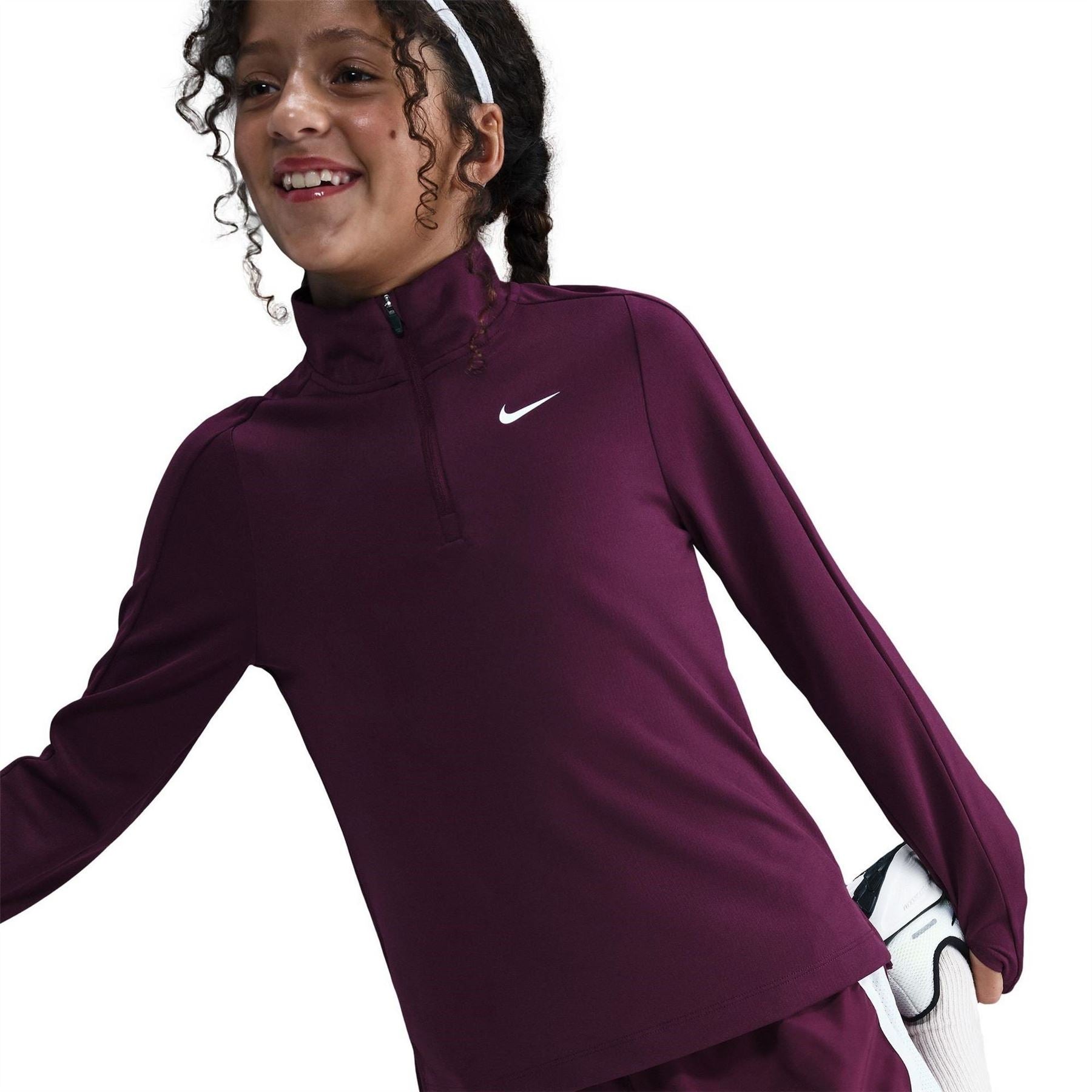 Nike Older Girls Dri Fit Long Sleeve Half Zip