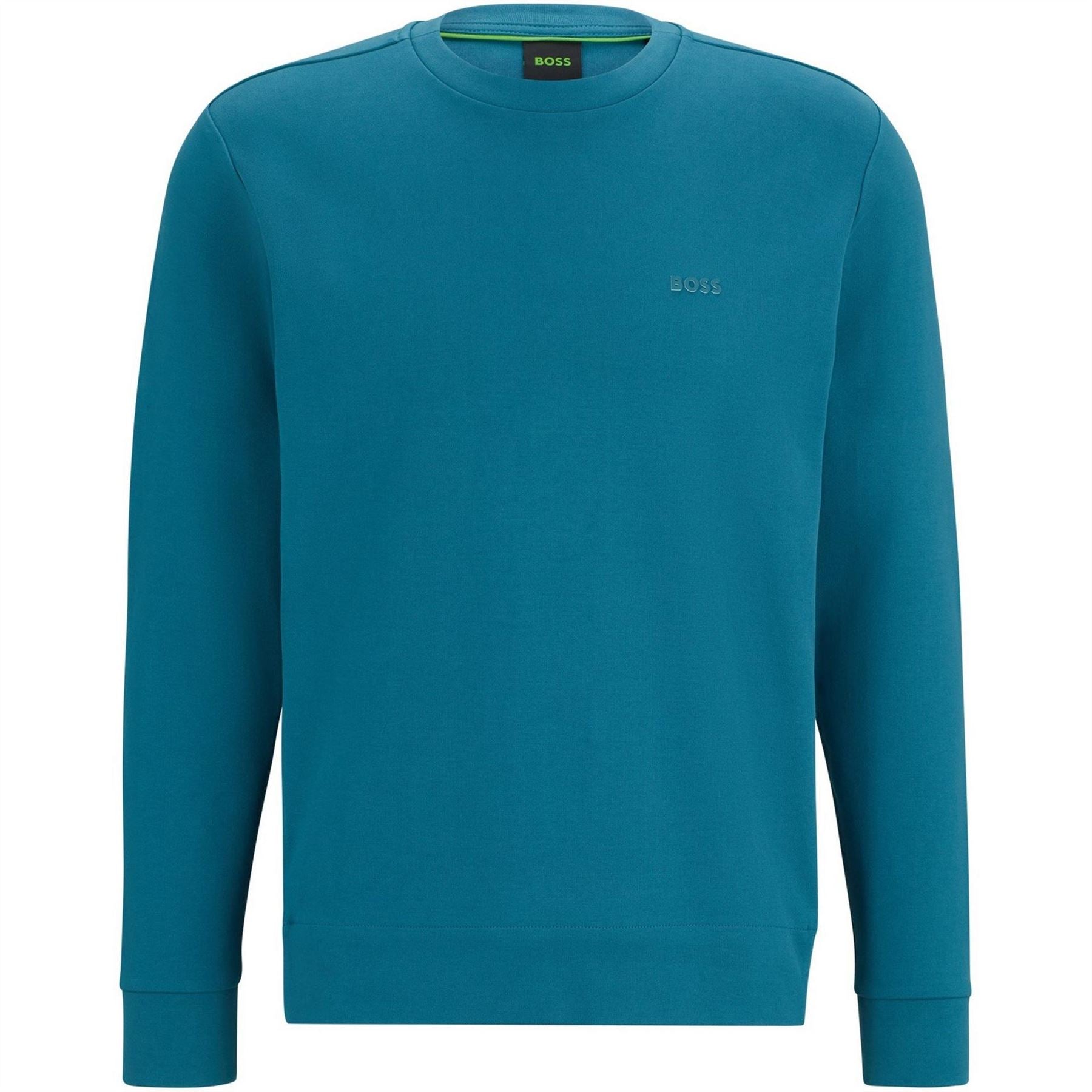 Boss Crew Neck Ribbed Collar Raglan Sleeve Sweatshirt