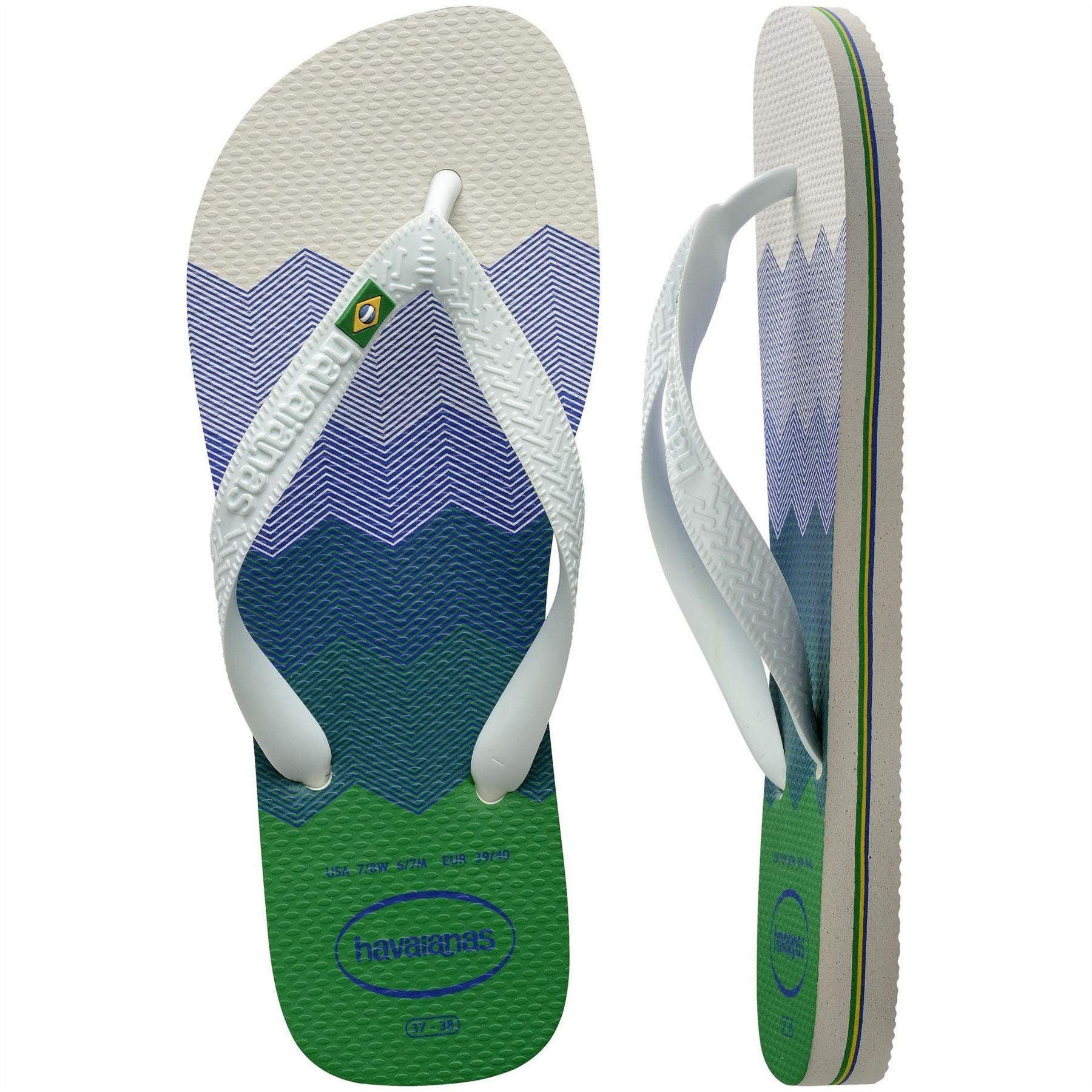 Havaianas Womens Hav. Brasil Fresh Black Black Leaf Flip Flops