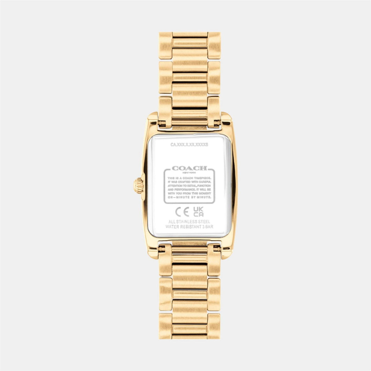 Coach Ladies Reese Gold Ip Crystal Bracelet Watch