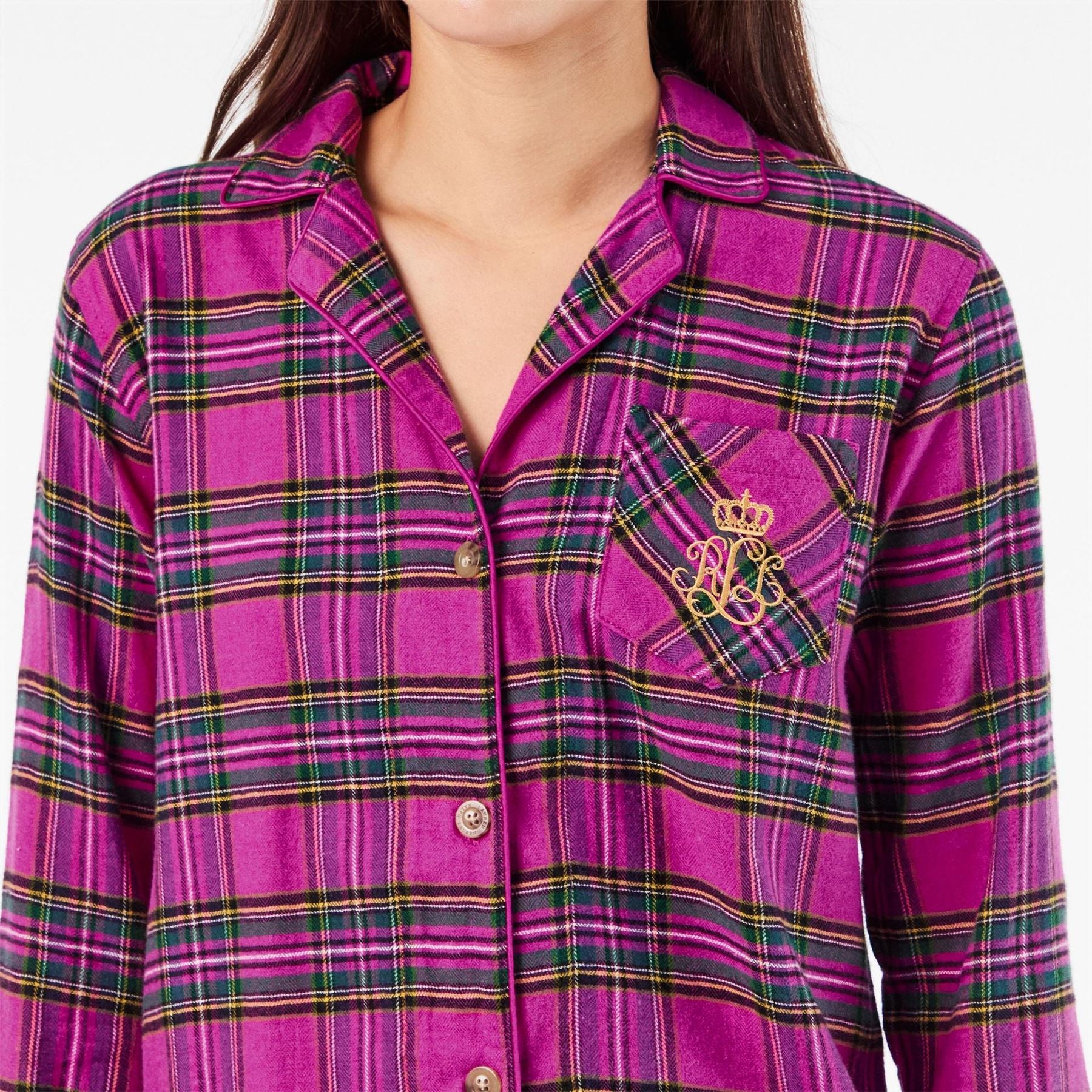 Lauren by Ralph Lauren Collared Neck Long Sleeve Pyjama Set