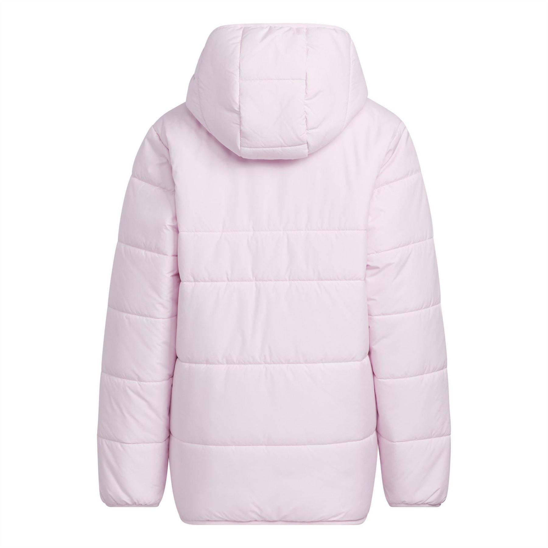 adidas Hooded Zipped Pocket Solid Patterned Puffer Jacket