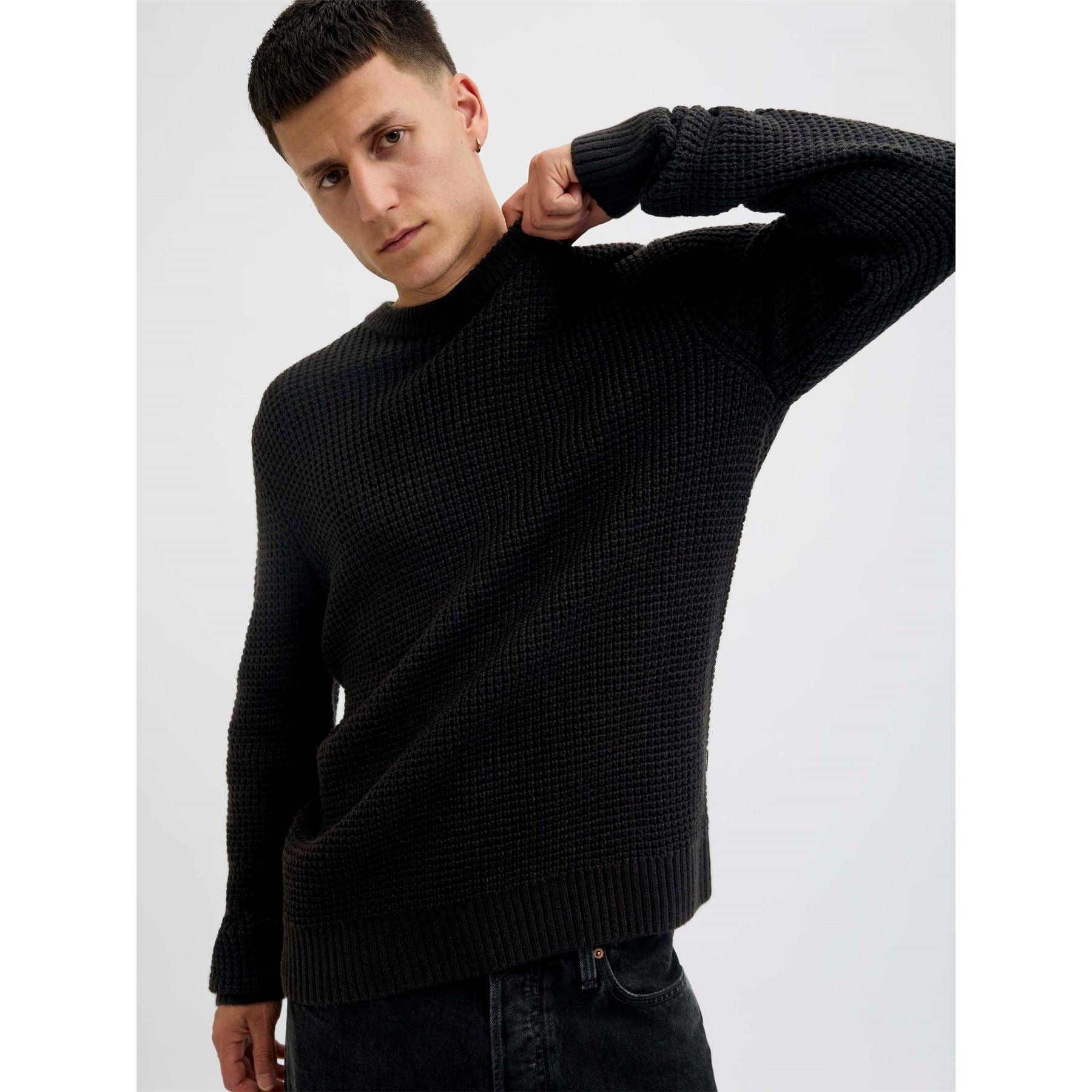 Jack and Jones Crew Neck Ribbed Collar Long Sleeve Sweater