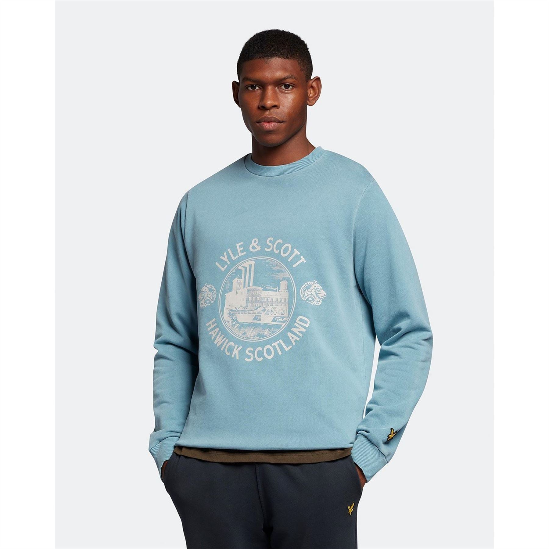 Lyle and Scott Printed Crew Neck Relaxed Fit Sweatshirt