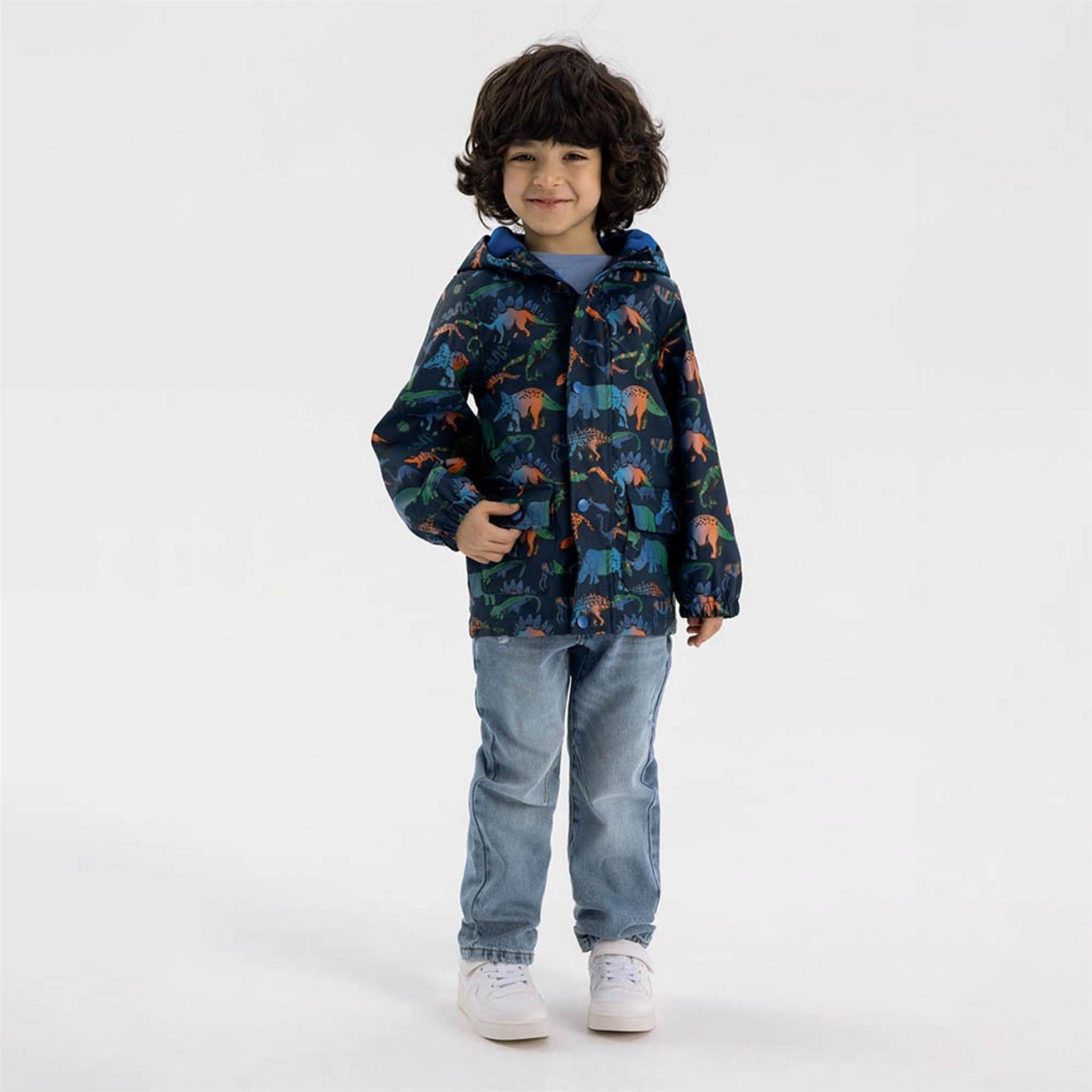 Minoti Boys Rain Jacket Printed Navy