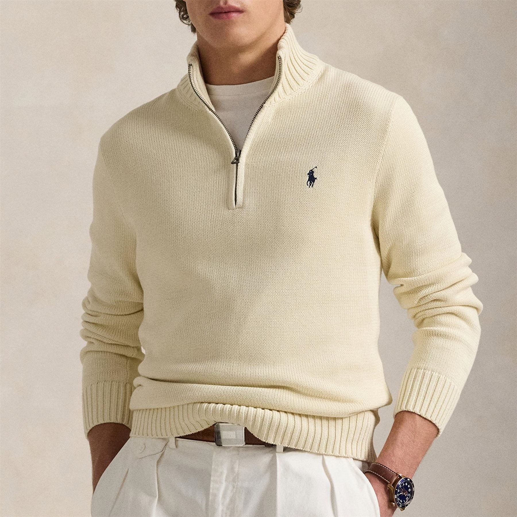 Polo Ralph Lauren Knit Cotton Quarter Zip Jumper