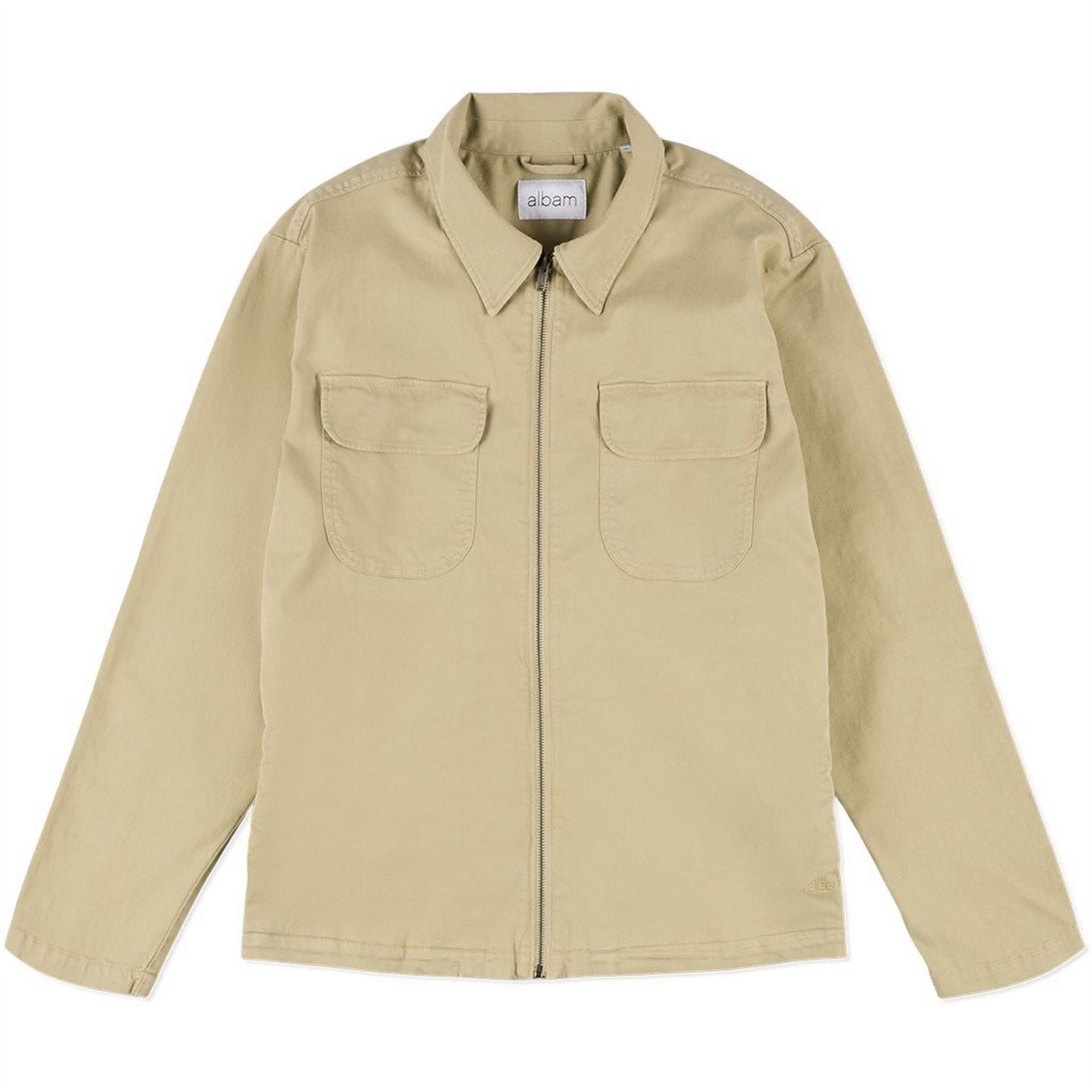 Albam Clarence Solid Patterned Harrington Jacket with Front Pocket