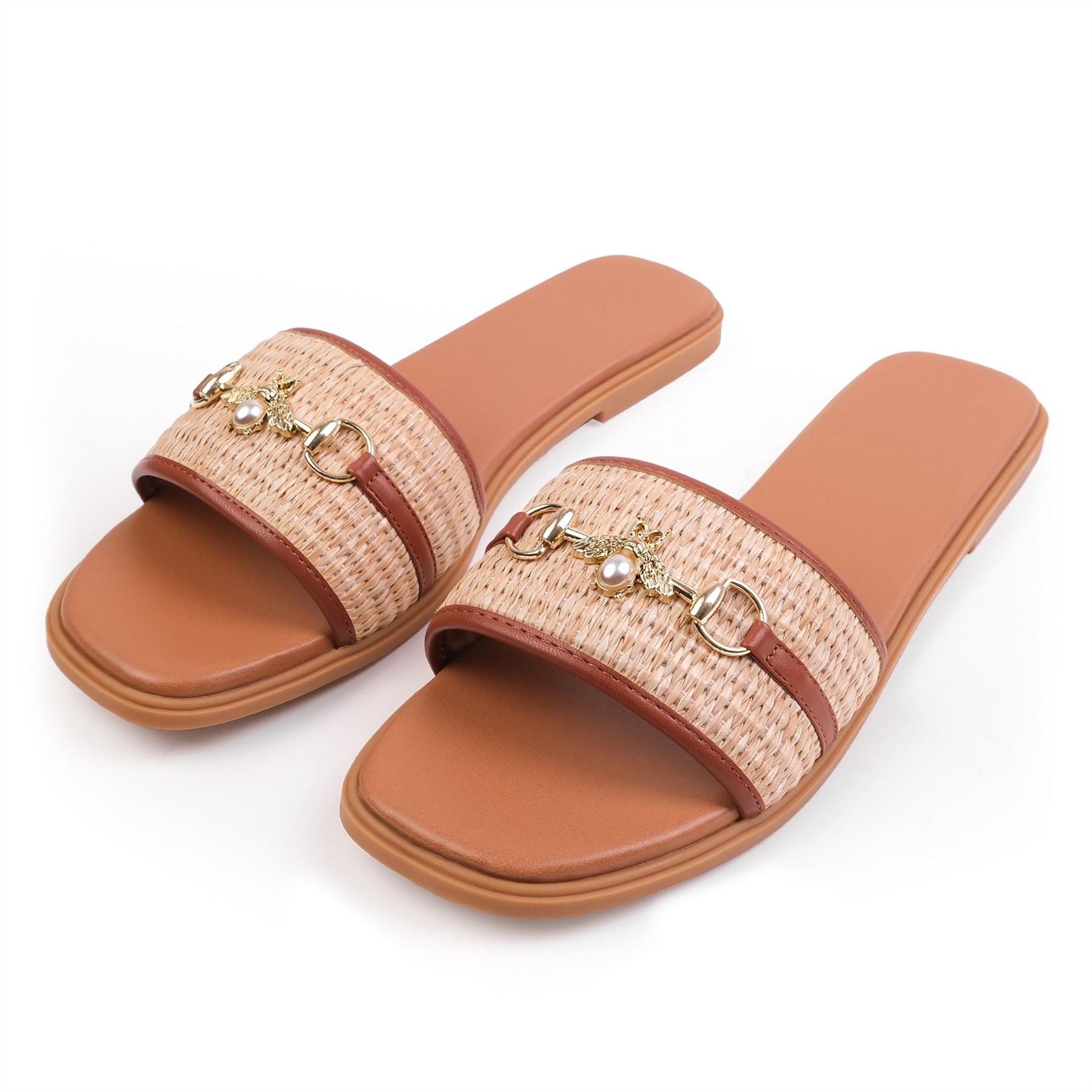 Wheres That From Harmony Slides Open Toe Textured Sandals