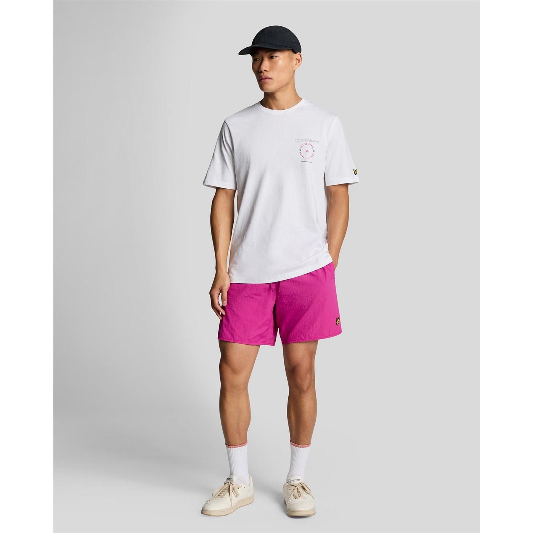 Lyle and Scott Plain Swimming Logo Print Shorts