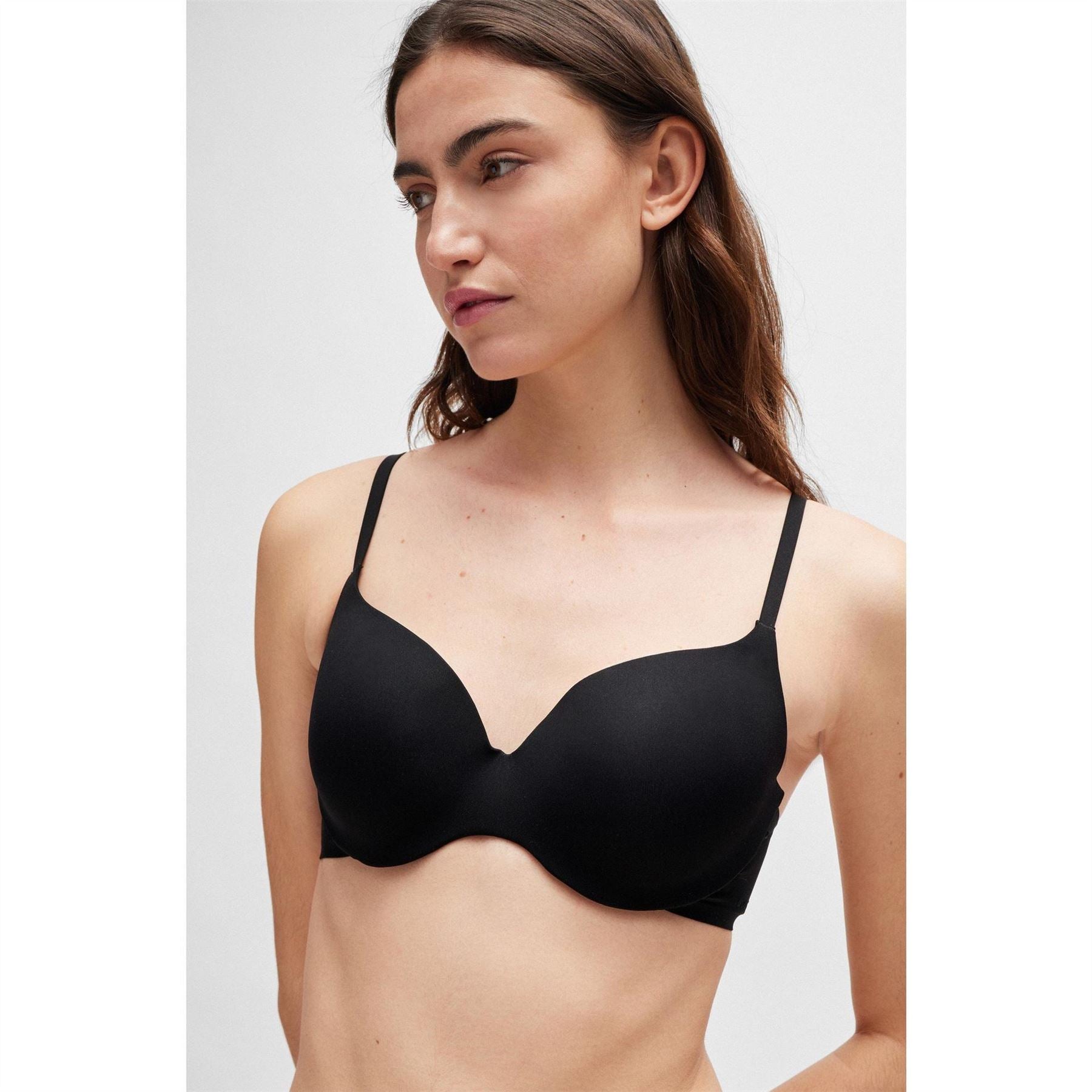 Boss V-Neck Sports Bra with Spaghetti Straps