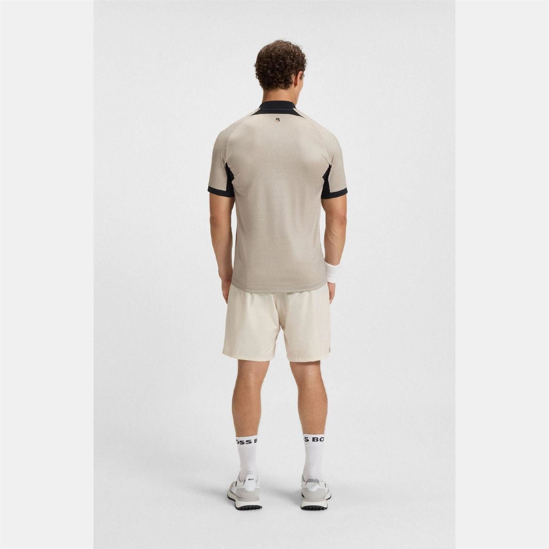 Boss Matchball Zip Neck Mesh Polo Shirt