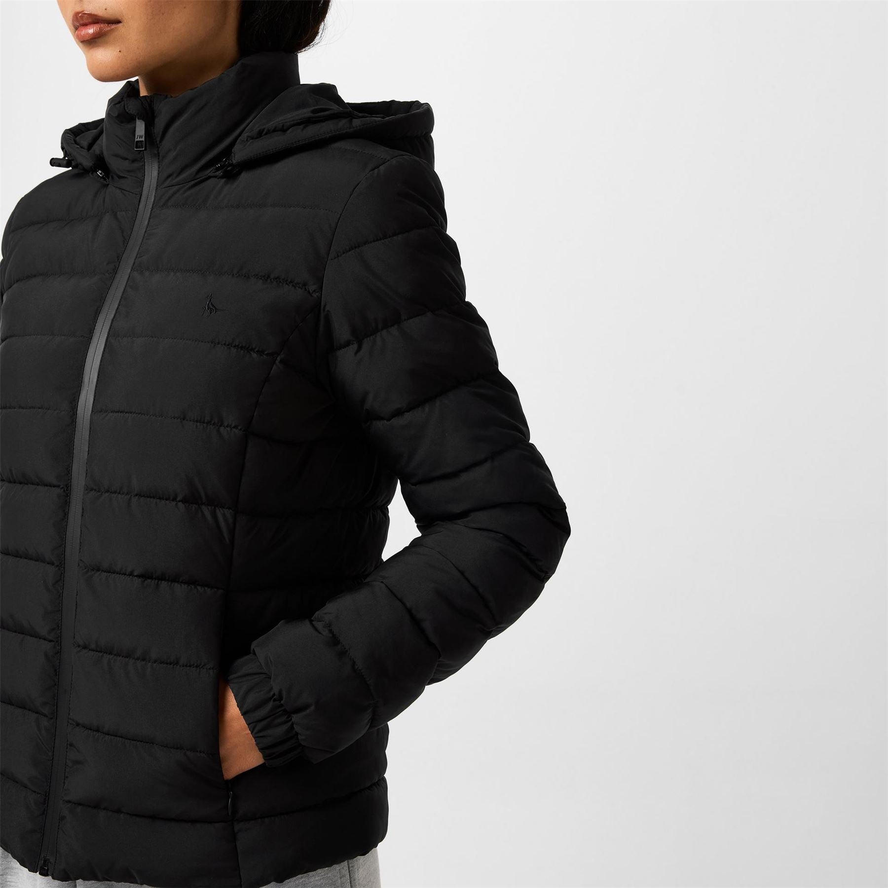 Jack Wills Luna Water Resistant Wind Resistant Detachable Hood Short Puffer Jacket