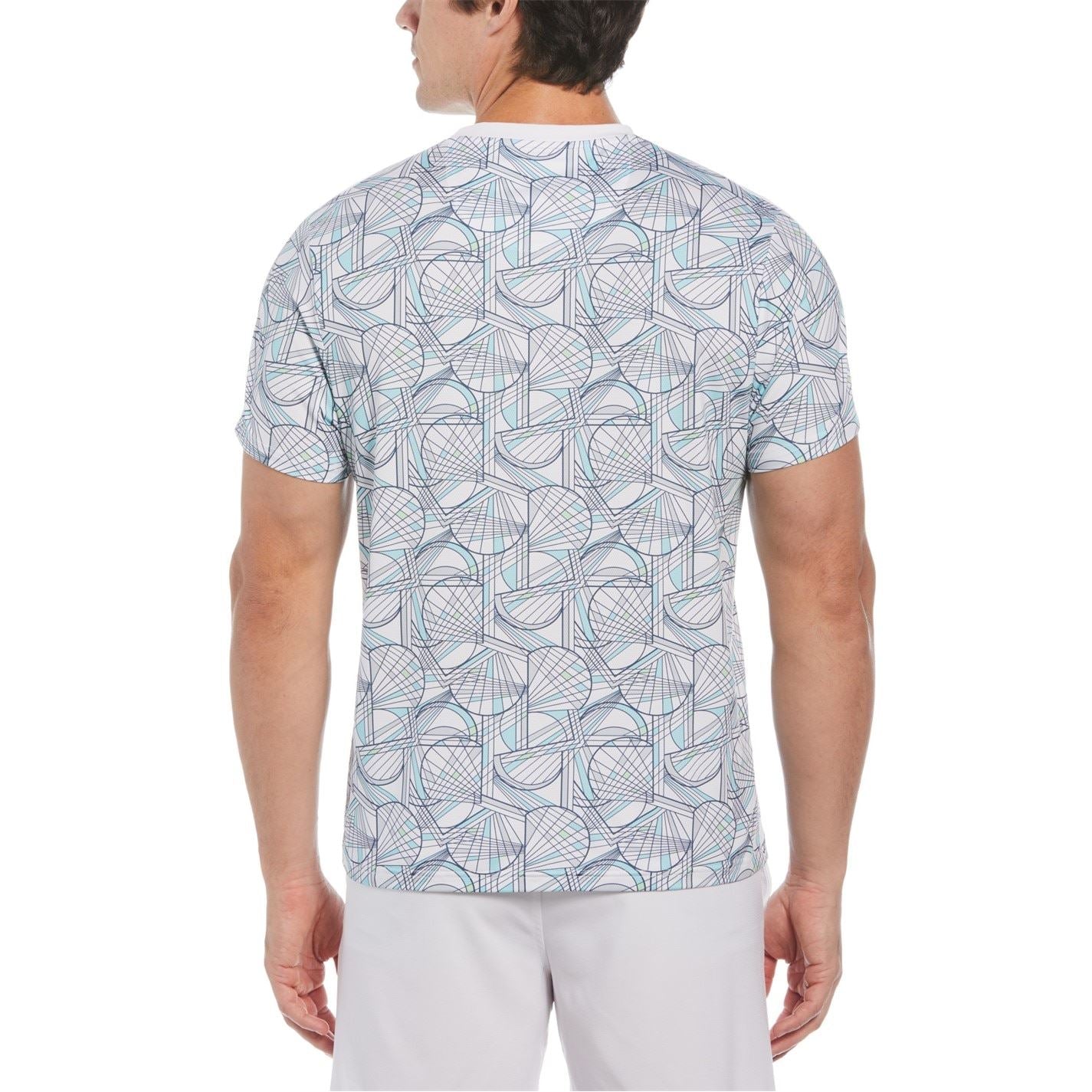 Original Penguin Tennis Racket Print Performance Short Sleeve Tennis T-Shirt