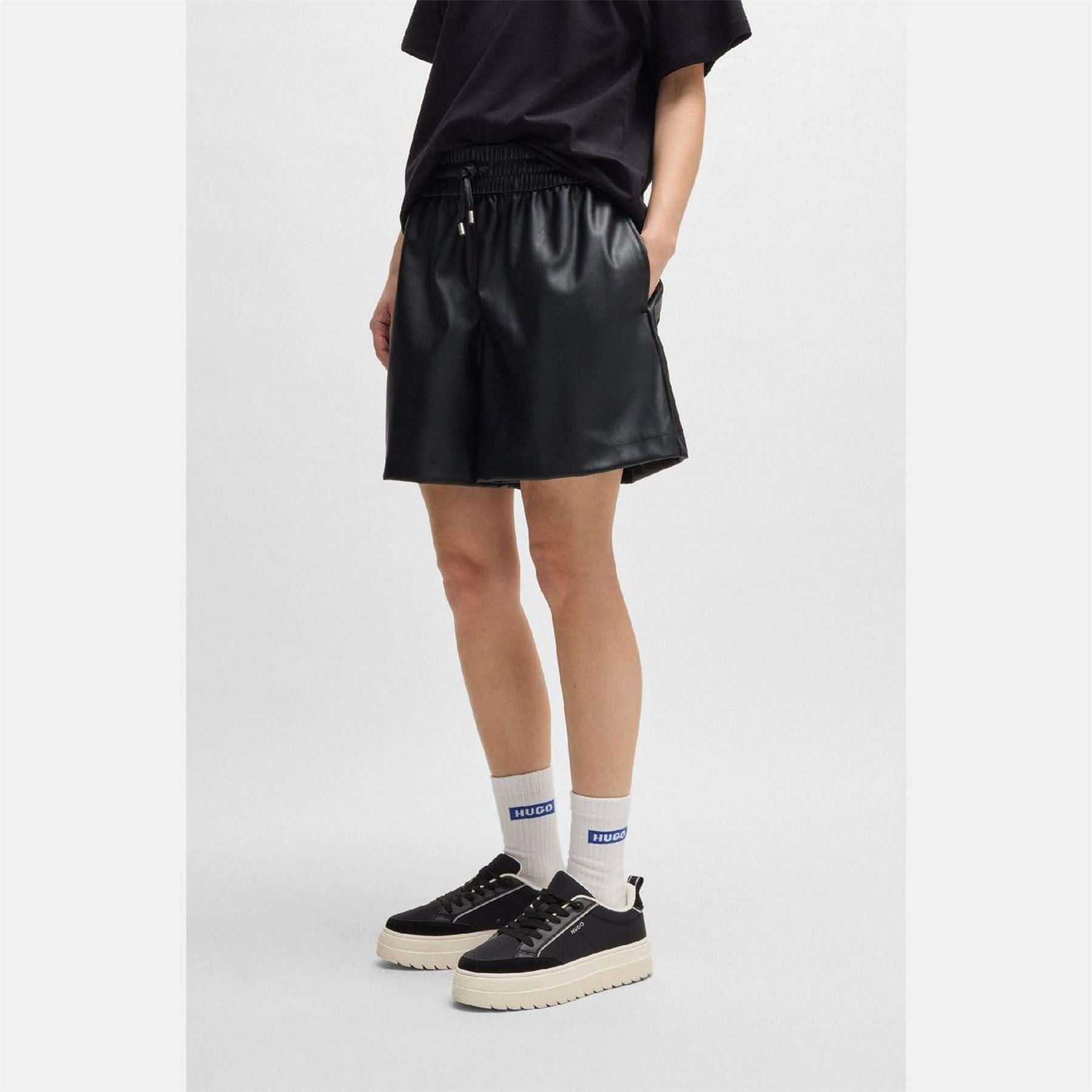 Hugo 1 B Faux Leather Shorts