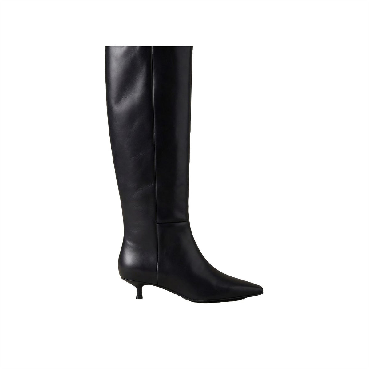 Calvin Klein Kitten Heel Leather Knee High Boots
