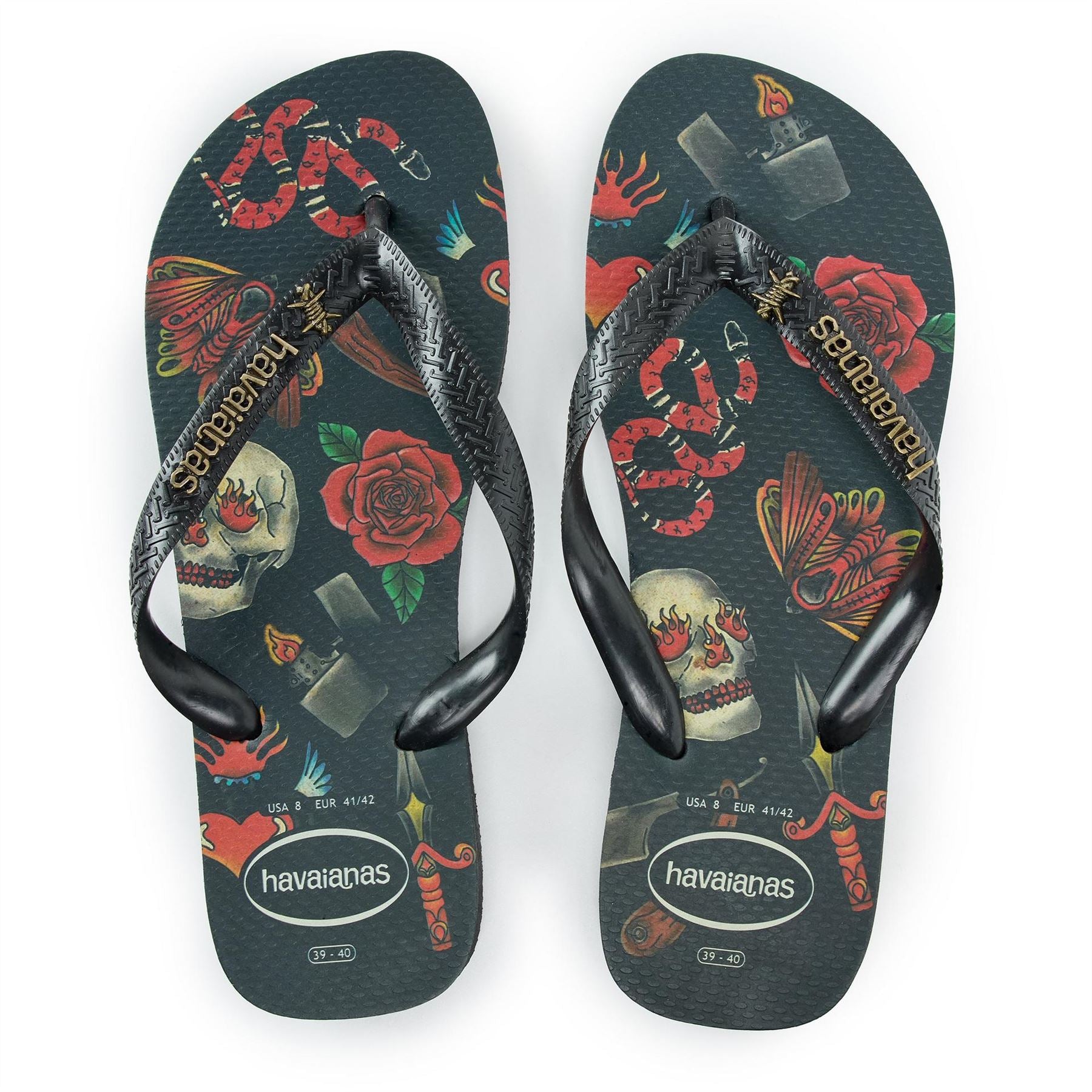 Havaianas Womens Hav. Top Tribo Ruby Red Black 39 40 Flip Flops