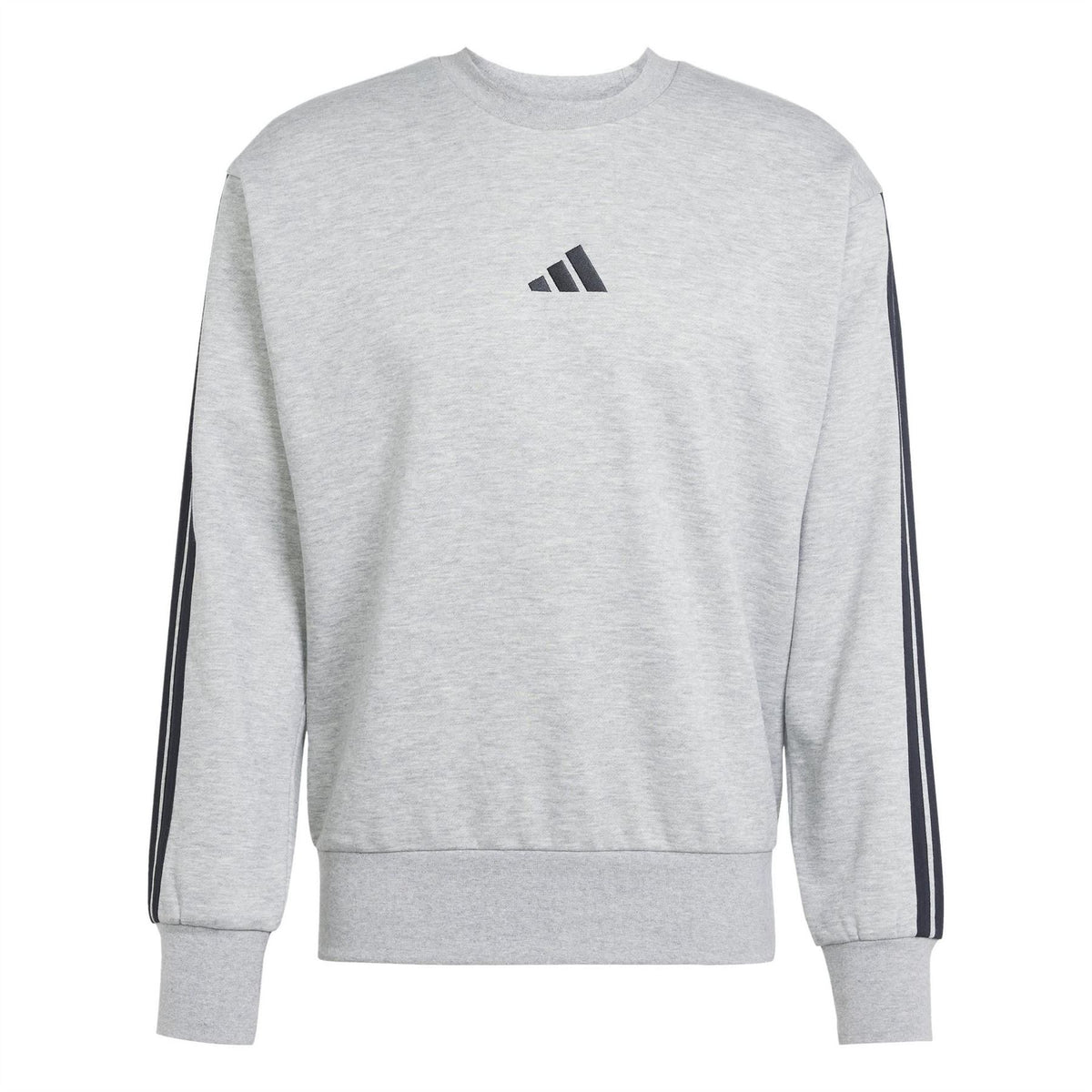adidas Mens Essentials Crew 3 Stripes Pullover Sweatshirt