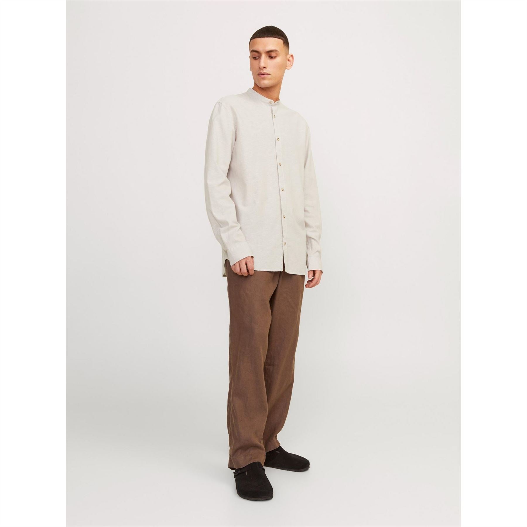Jack and Jones Long Sleeve Buttoned Linen Shirt