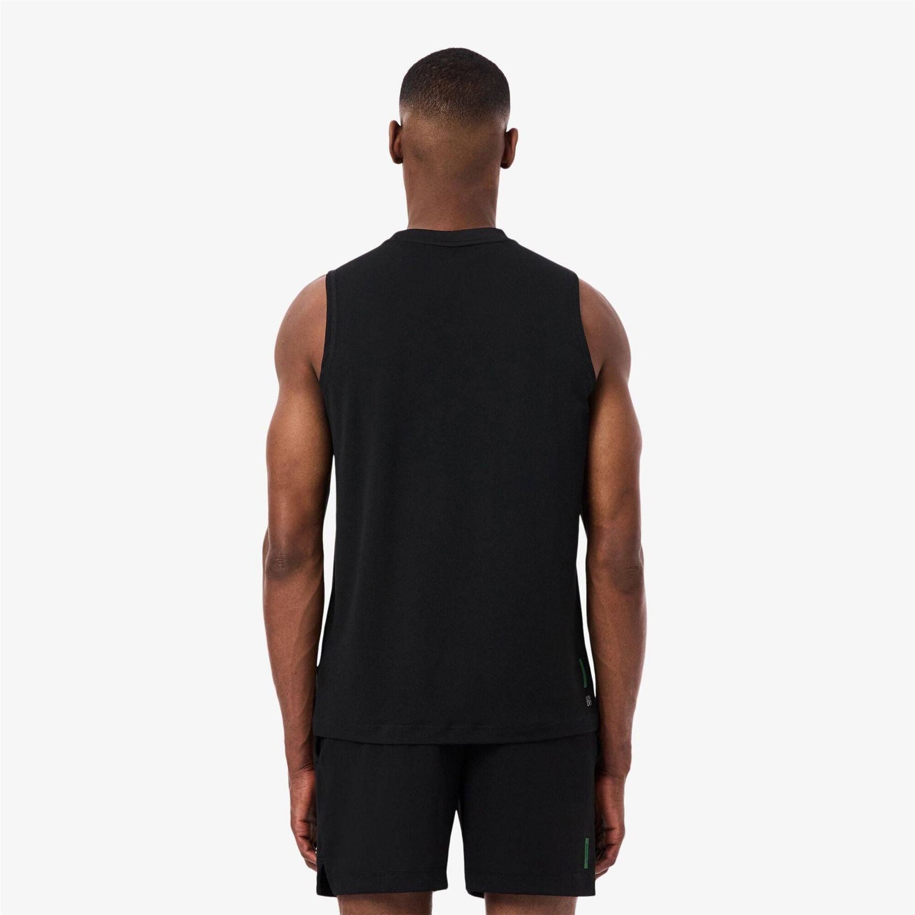 Lacoste Crocodile Print Crew Neck Sleeveless Tank