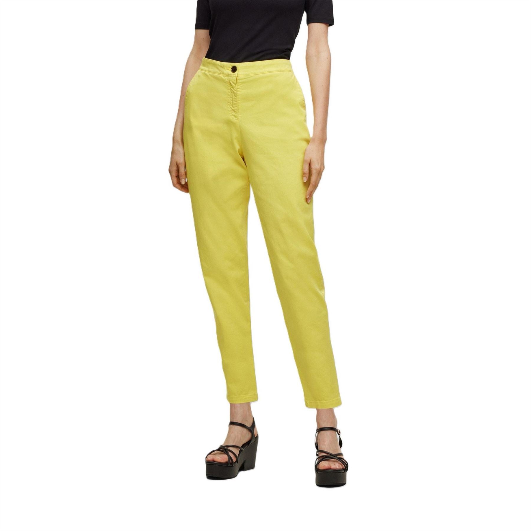 Boss Tolinda D Solid Patterned Straight Trousers