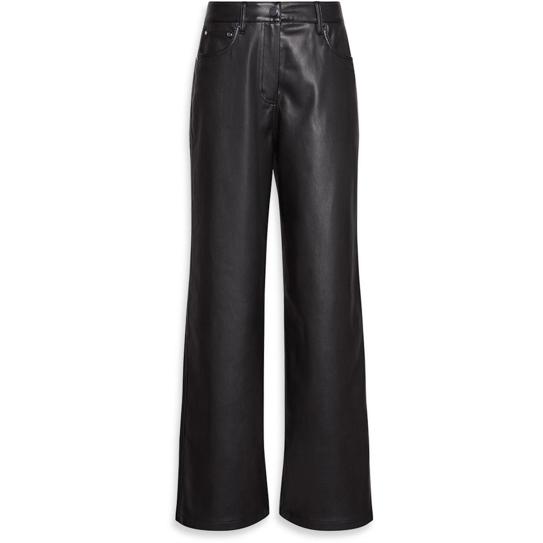 Calvin Klein Jeans Leather Wide Leg Solid Patterned Trousers