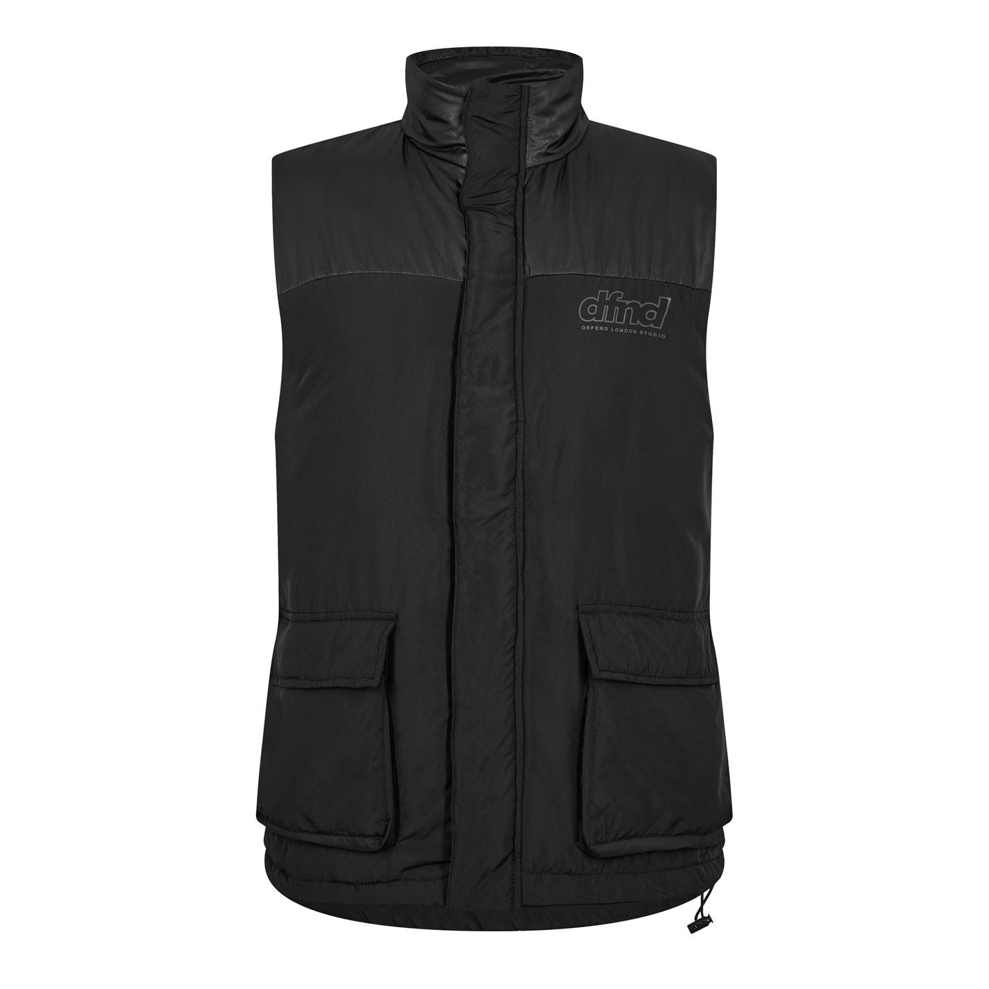 DFND London Lettering High Neck Relaxed Fit Vest