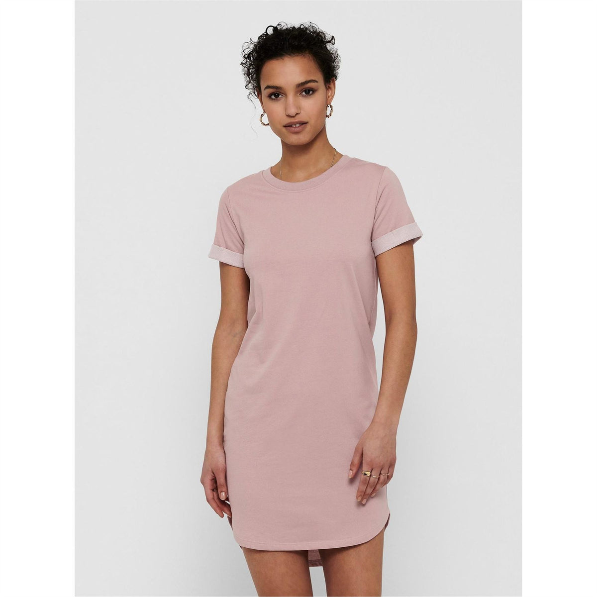 Only Crew Neck Short Sleeve Mini T-Shirt Dress